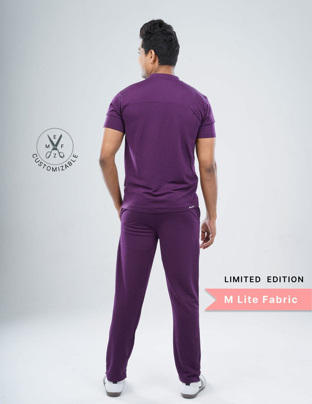 MERLOT WINE  - LIMITED EDITION  V Neck / Straight Pant / 2 way Stretch (MaleFullset) MKZ145