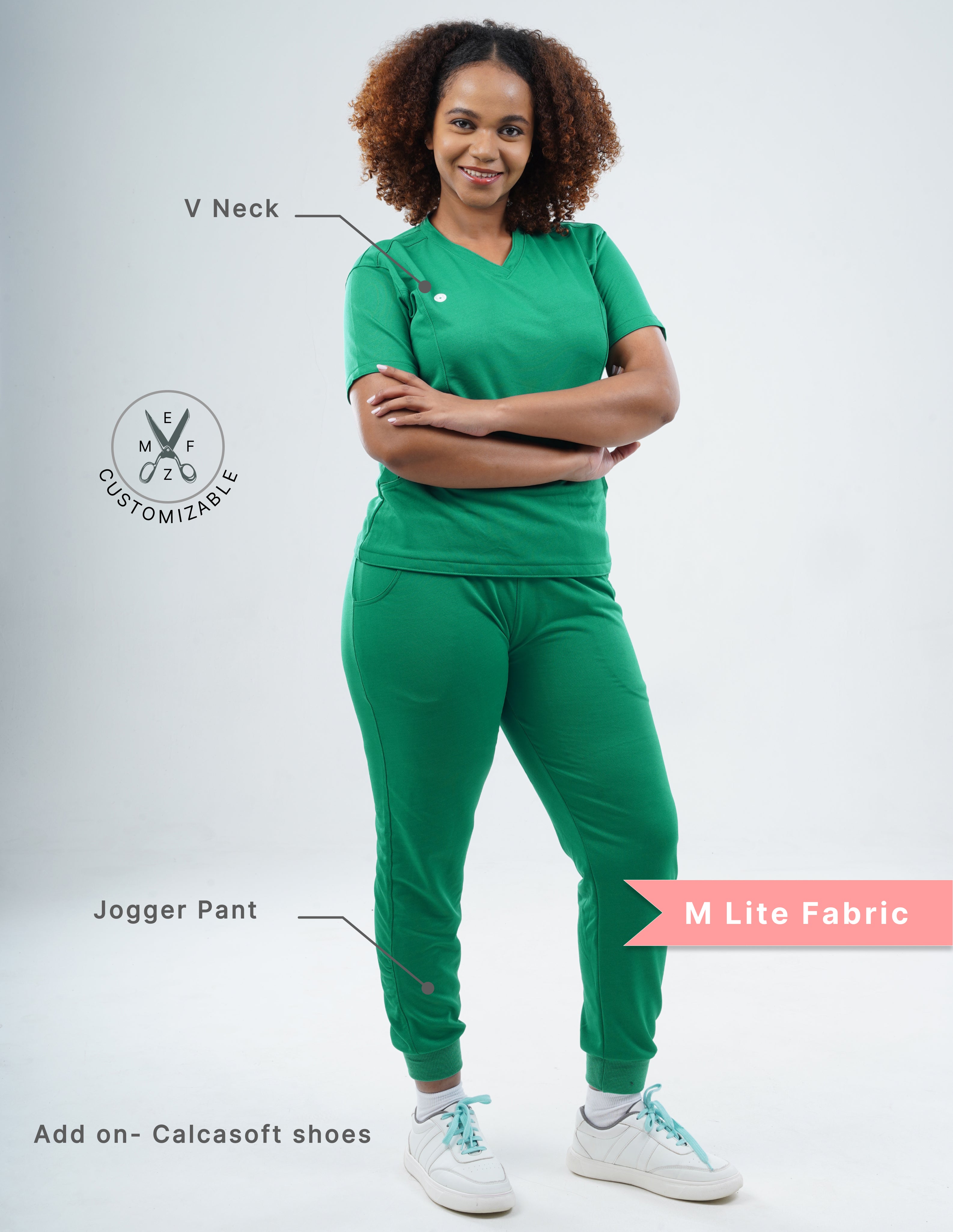 TETOGREEN V Neck / Jogger Pant / 2 way Stretch (FemaleFullset) MKZ51