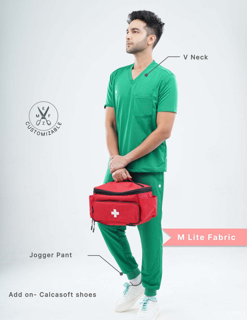 TECTOGREEN V Neck / Jogger Pant / 2 way Stretch (MaleFullset) MKZ150