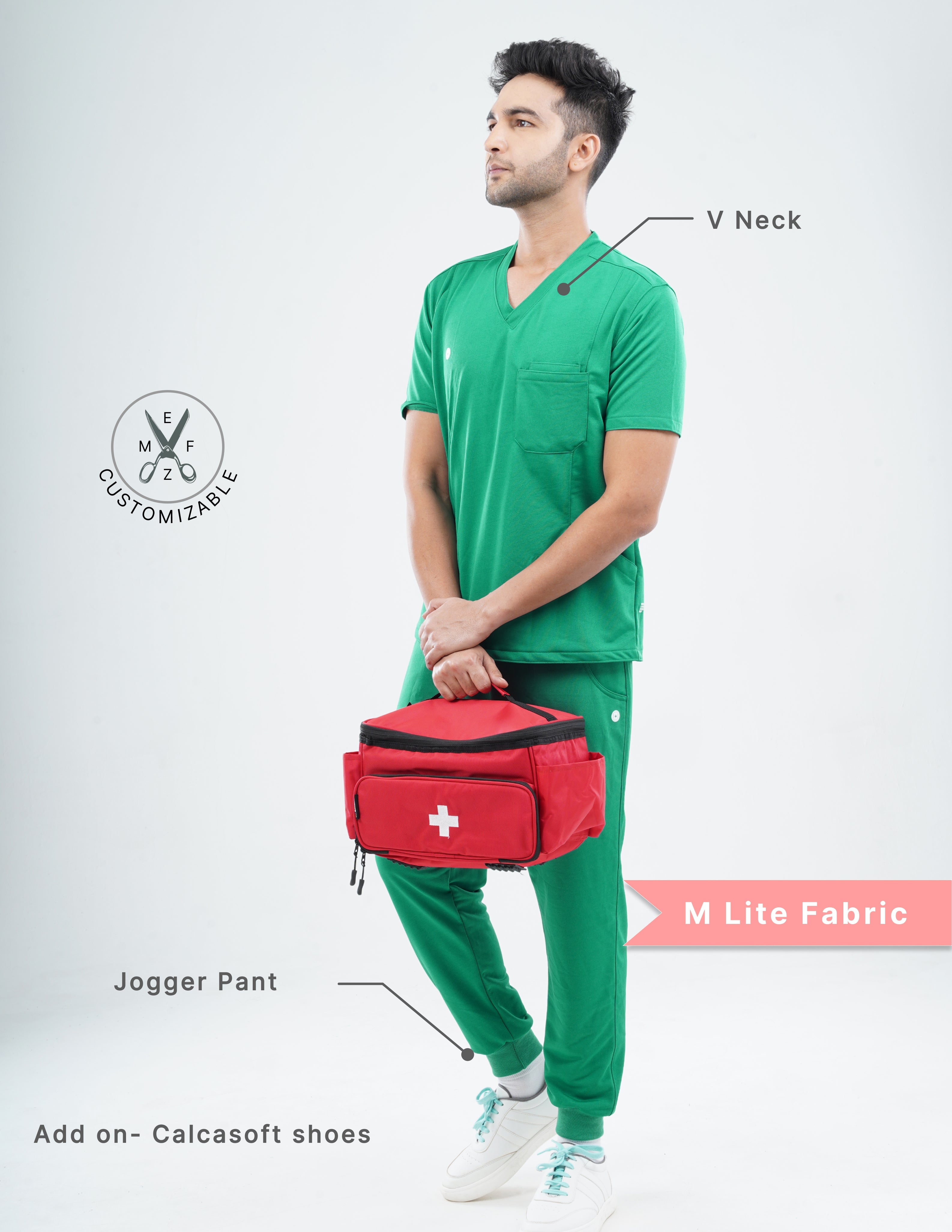 TECTOGREEN V Neck / Jogger Pant / 2 way Stretch (MaleFullset) MKZ150