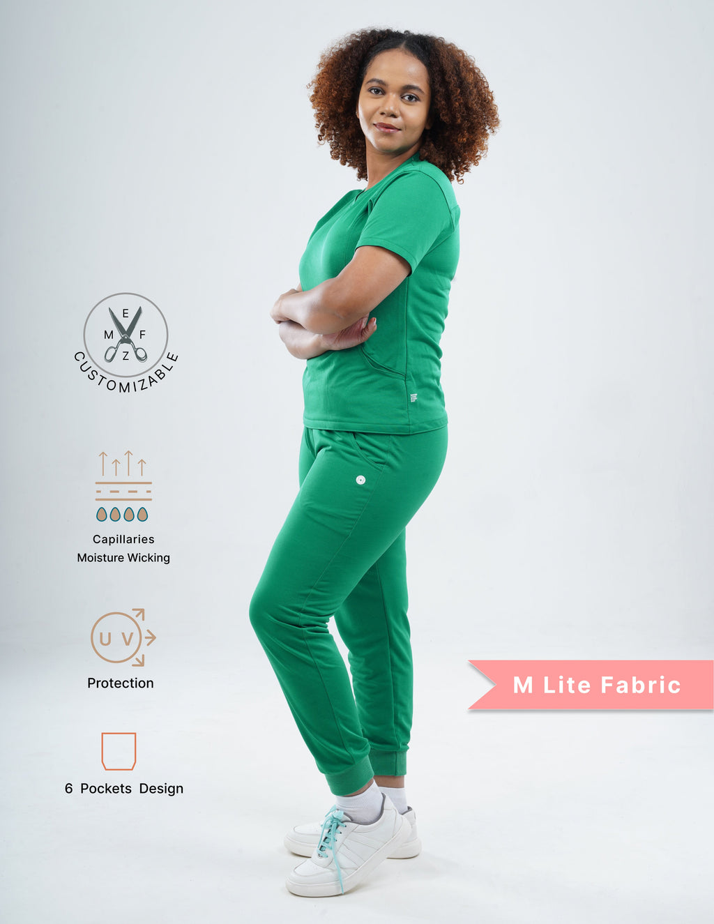 TETOGREEN V Neck / Jogger Pant / 2 way Stretch (FemaleFullset) MKZ51