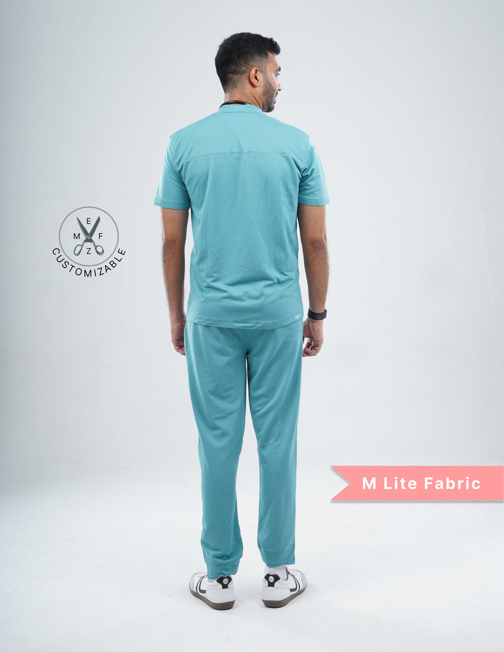 HYLORA TEAL  V Neck / Jogger Pant / 2 way Stretch (MaleFullset) MKZ166