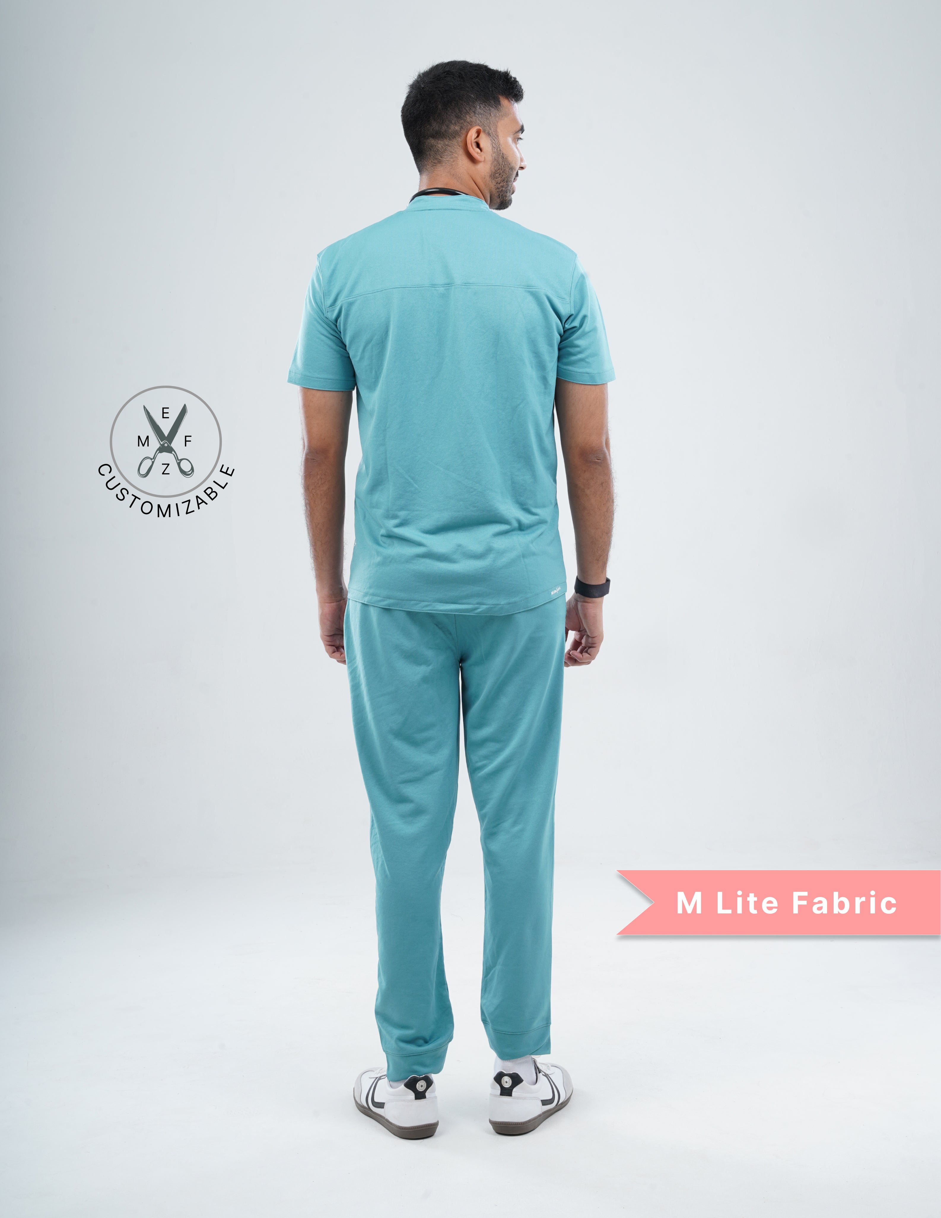 HYLORA TEAL  V Neck / Jogger Pant / 2 way Stretch (MaleFullset) MKZ166