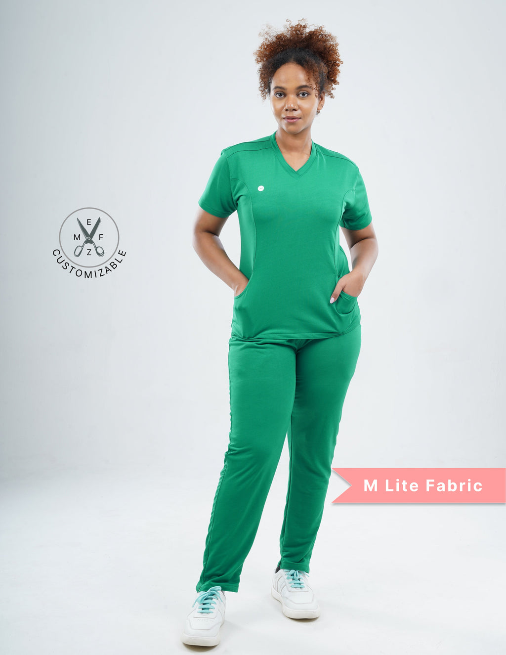 TETOGREEN V Neck / Straight Pant / 2 way Stretch (FemaleFullset) MKZ52