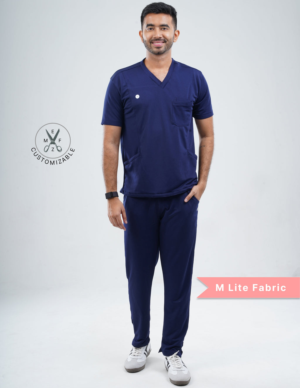ORLIN NAVY  V Neck / Straight Pant / 2 way Stretch (MaleFullset) MKZ159