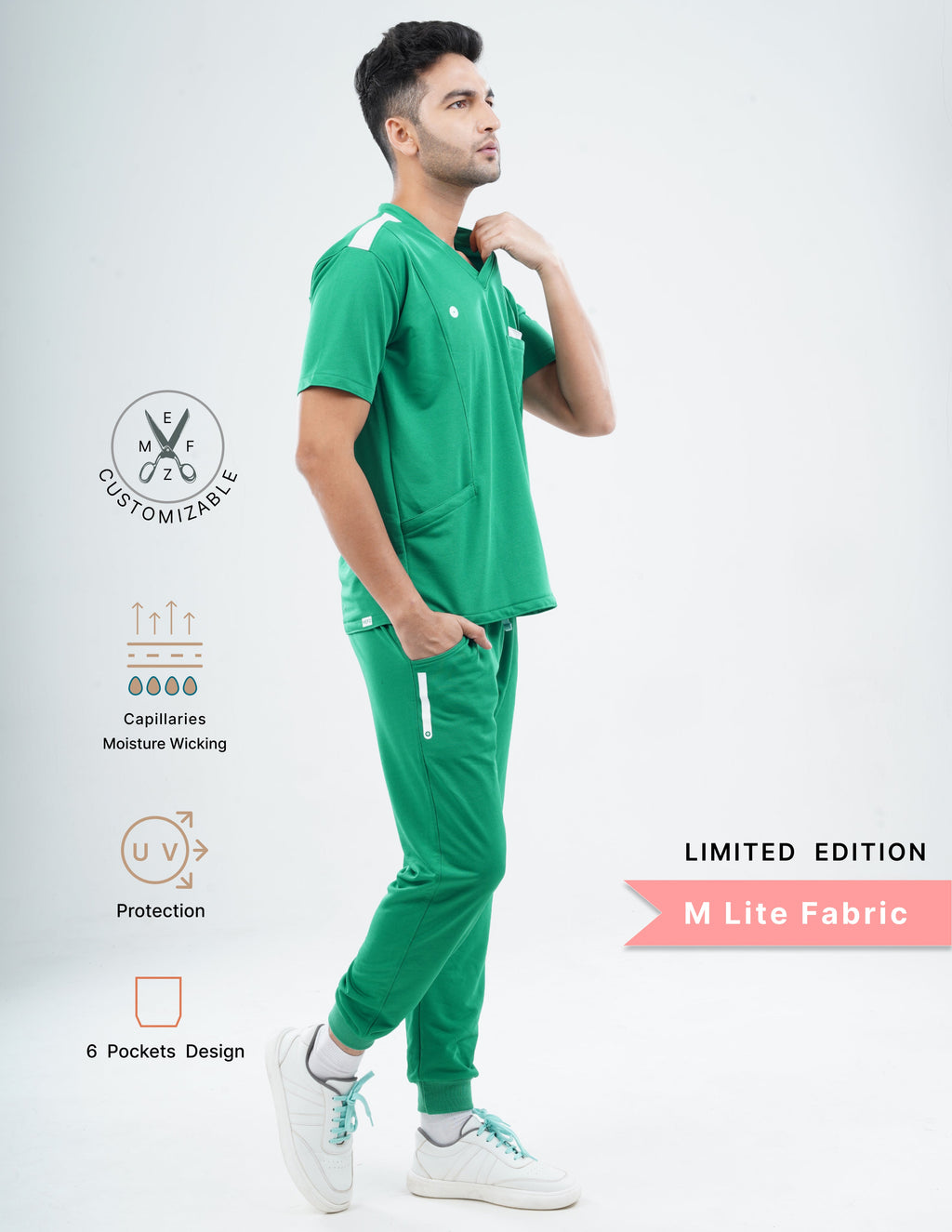 TECTOGREEN - LIMITED EDITION V Neck / Jogger Pant / 2 way Stretch (MaleFullset) MKZ152