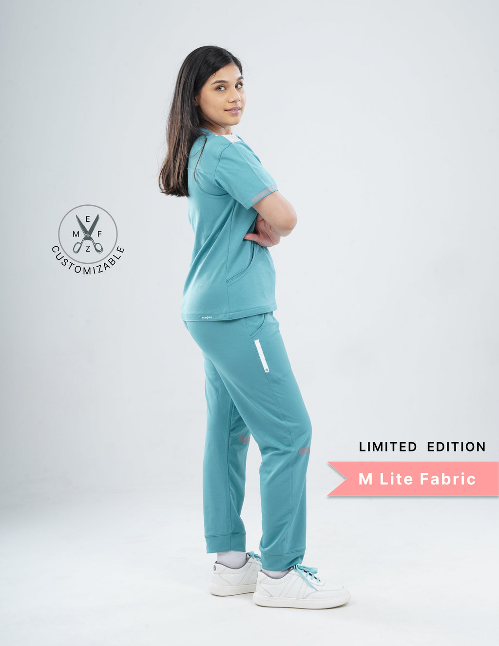 HYLORA TEAL - LIMITED EDITION  V Neck / Jogger Pant / 2 way Stretch (FemaleFullset) MKZ37