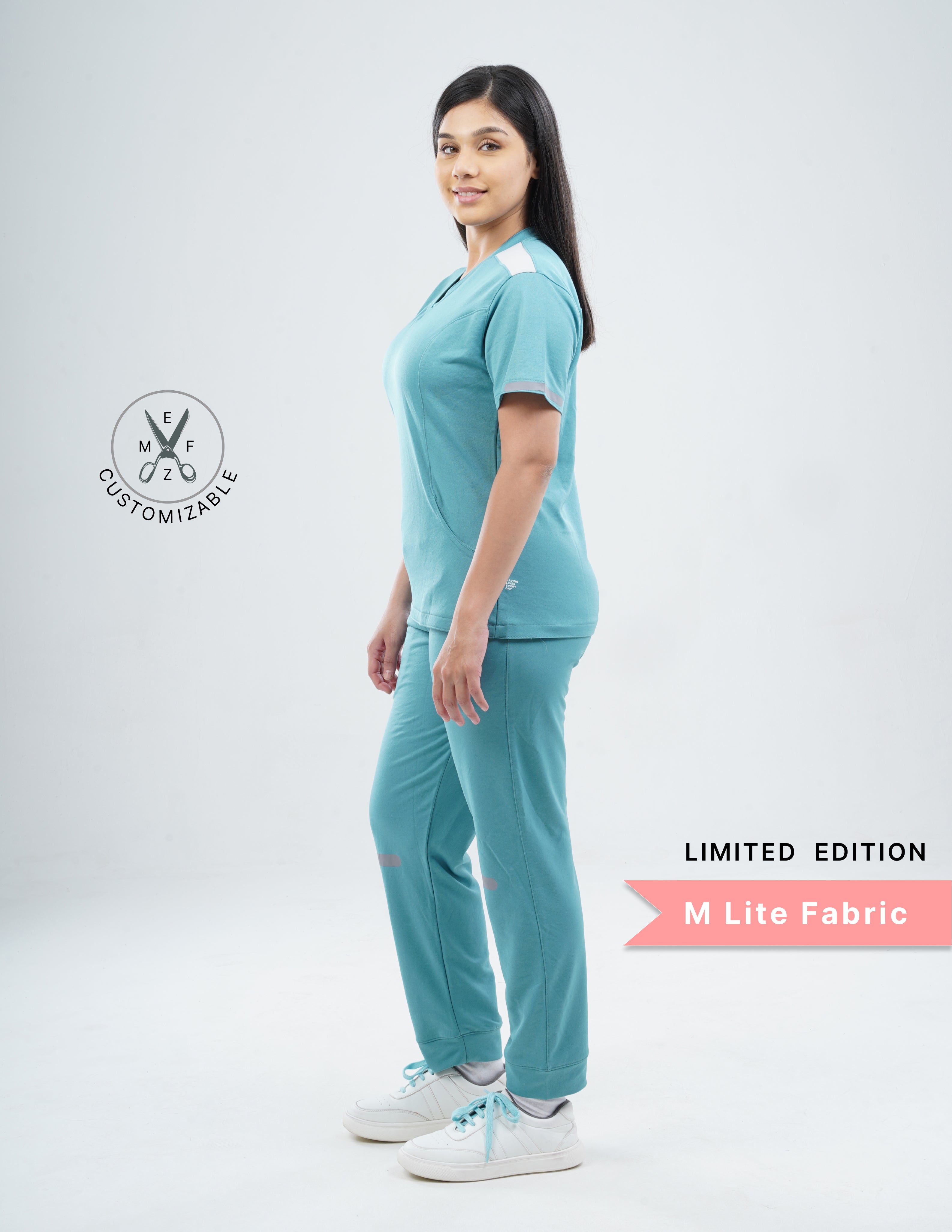 HYLORA TEAL - LIMITED EDITION  V Neck / Jogger Pant / 2 way Stretch (FemaleFullset) MKZ37