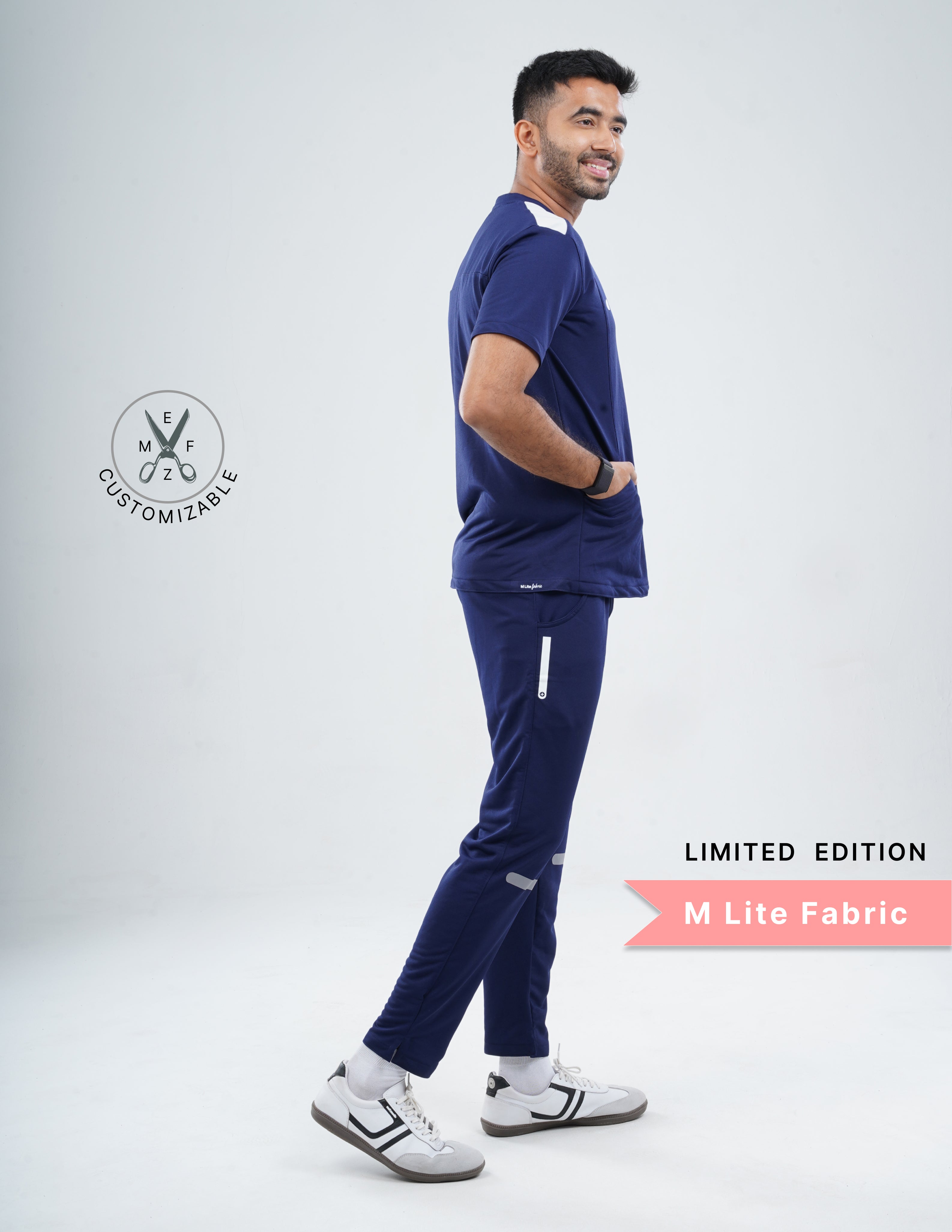 ORLIN NAVY - LIMITED EDITION  V Neck / Straight Pant / 2 way Stretch (MaleFullset) MKZ161