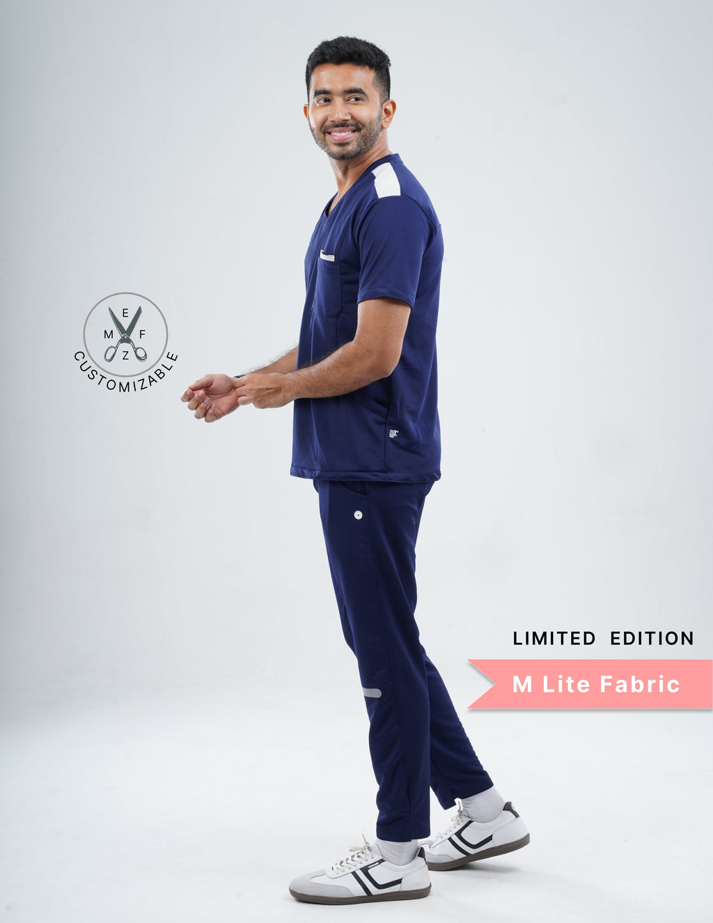 ORLIN NAVY - LIMITED EDITION  V Neck / Straight Pant / 2 way Stretch (MaleFullset) MKZ161