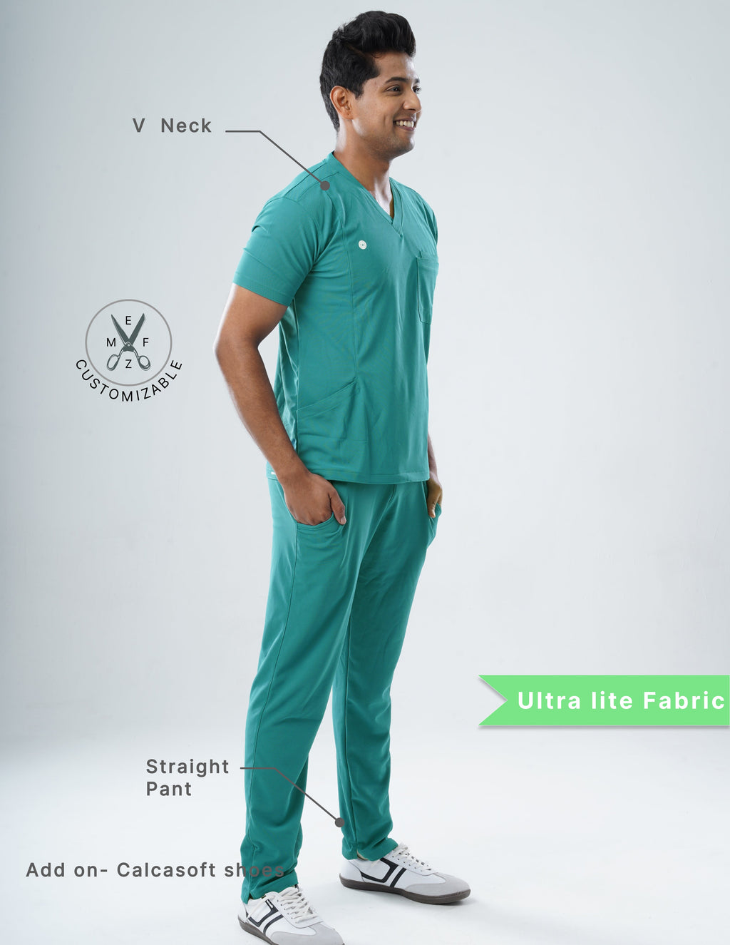 AQUABLAZE  V Neck / Straight Pant / 2 way Stretch (MaleFullset) MKZ195