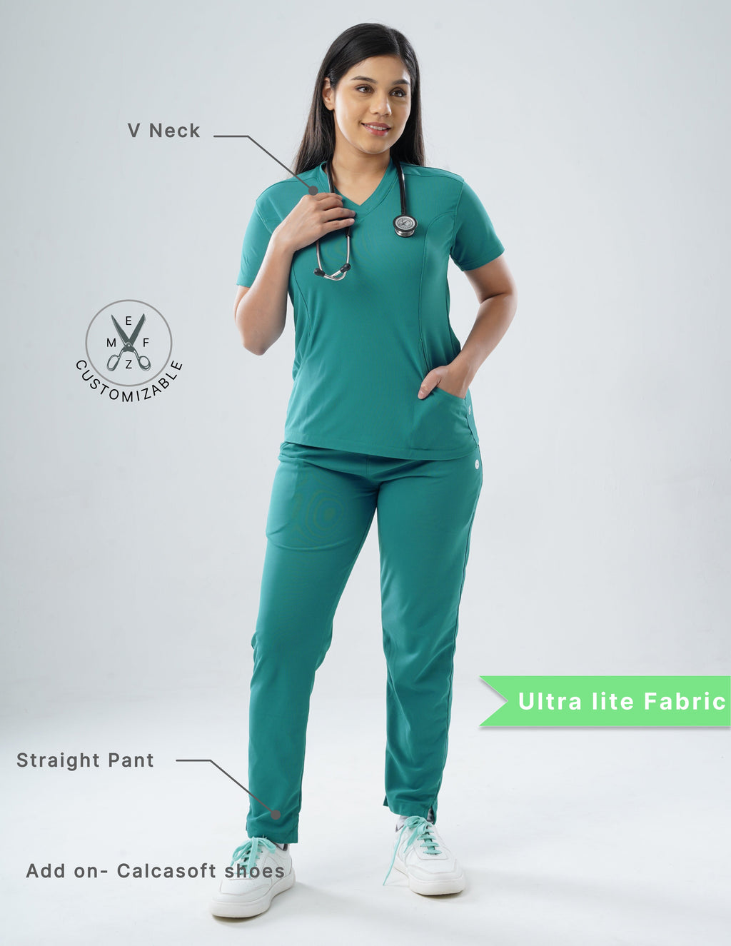 AQUABLAZE V Neck / Straight Pant / 2 way Stretch (FemaleFullset) MKZ68