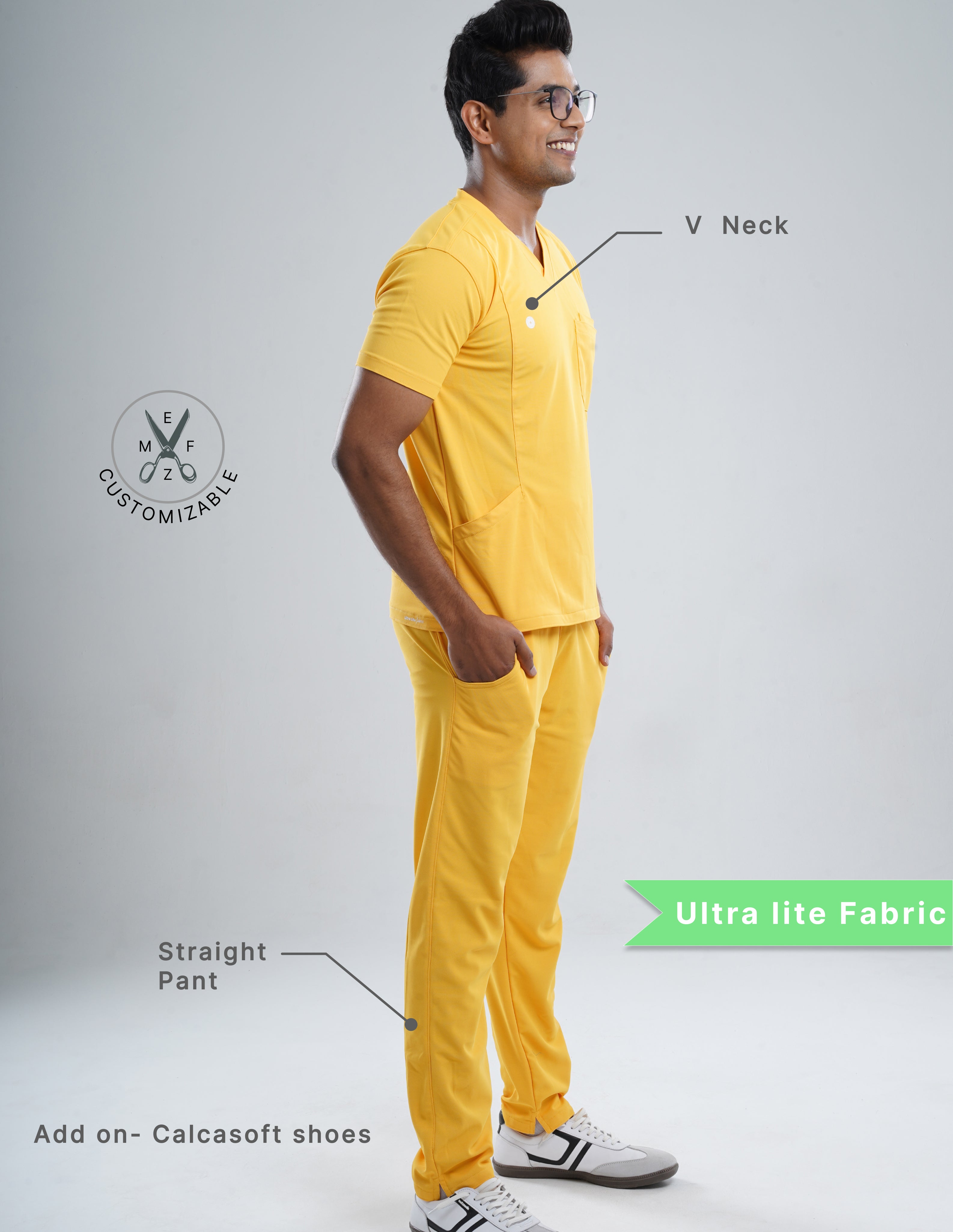 YEL LOVE V Neck / Straight Pant / 2 way Stretch (MaleFullset) MKZ231