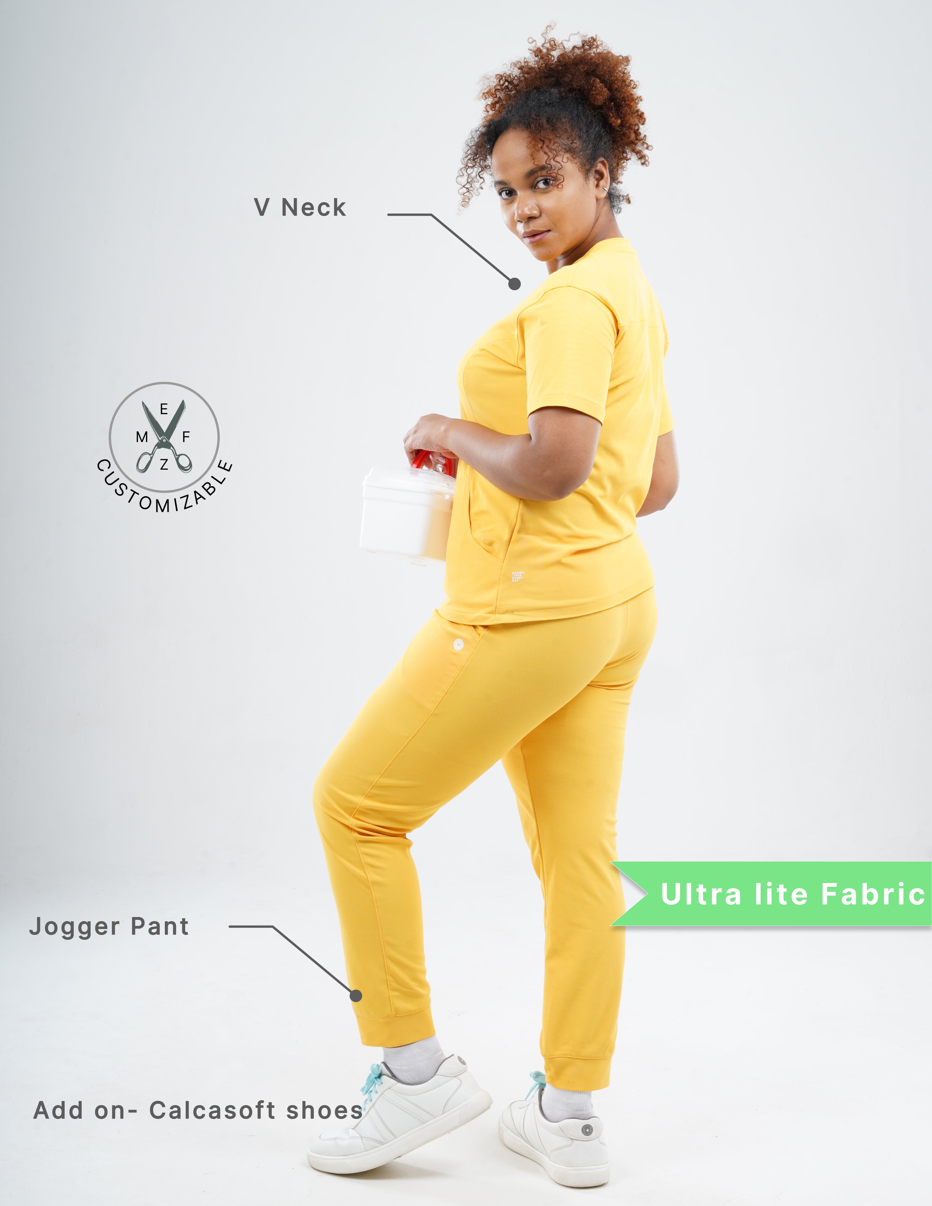 YEL LOVE  V Neck / Jogger Pant / 2 way Stretch (FemaleFullset) MKZ103