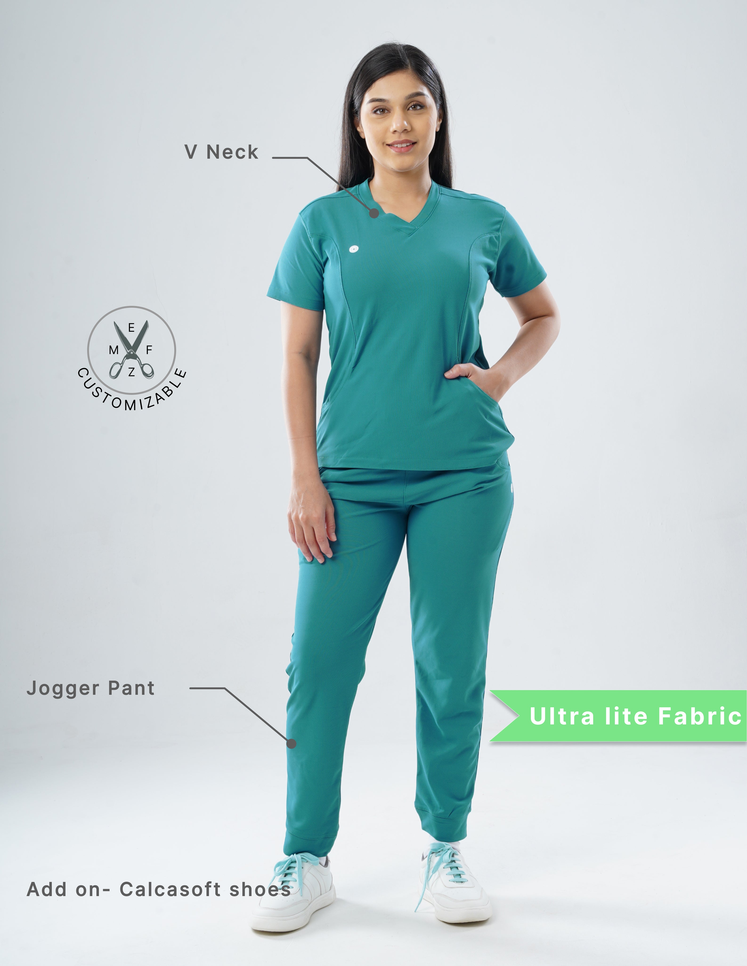 AQUABLAZE  V Neck / Jogger Pant / 2 way Stretch (FemaleFullset) MKZ67