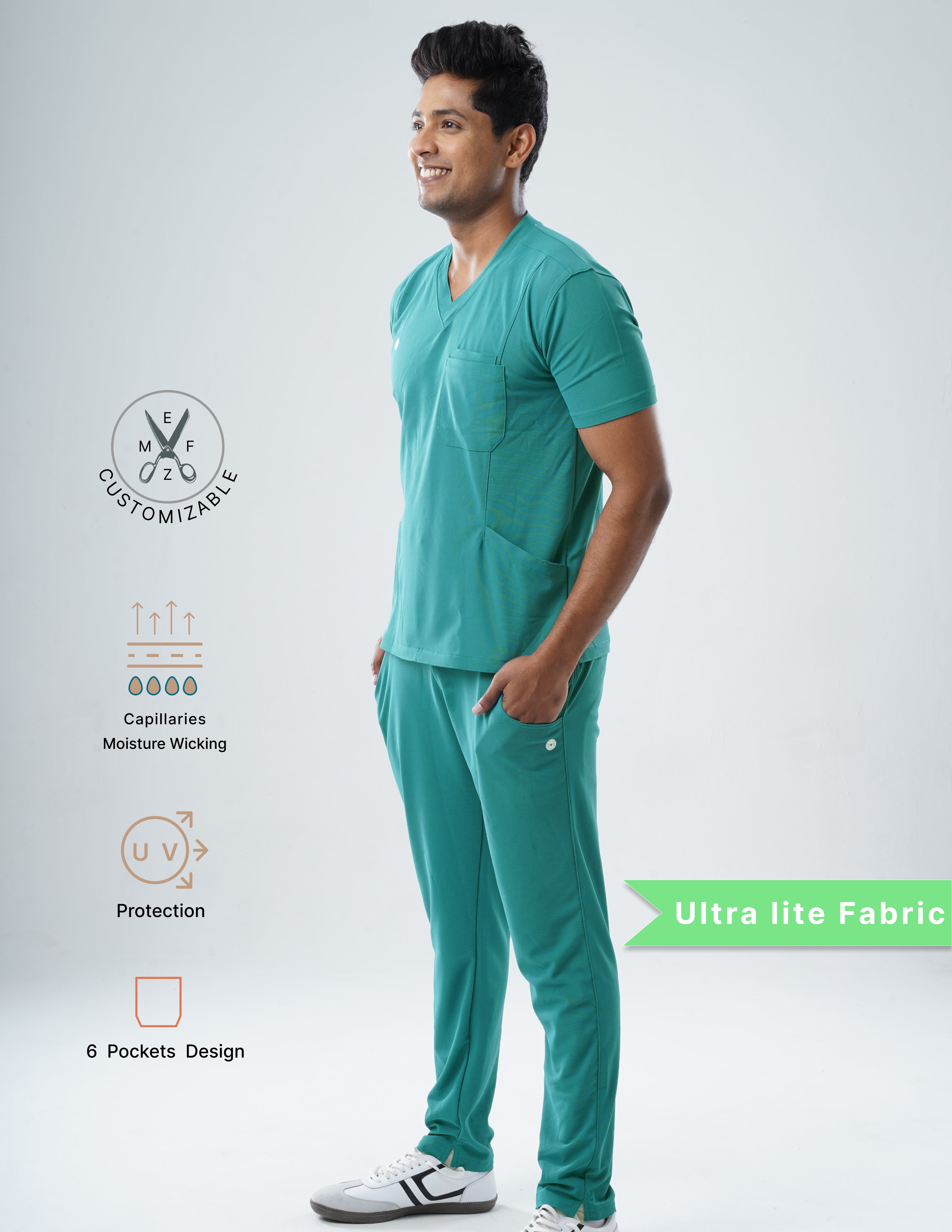 AQUABLAZE  V Neck / Straight Pant / 2 way Stretch (MaleFullset) MKZ195