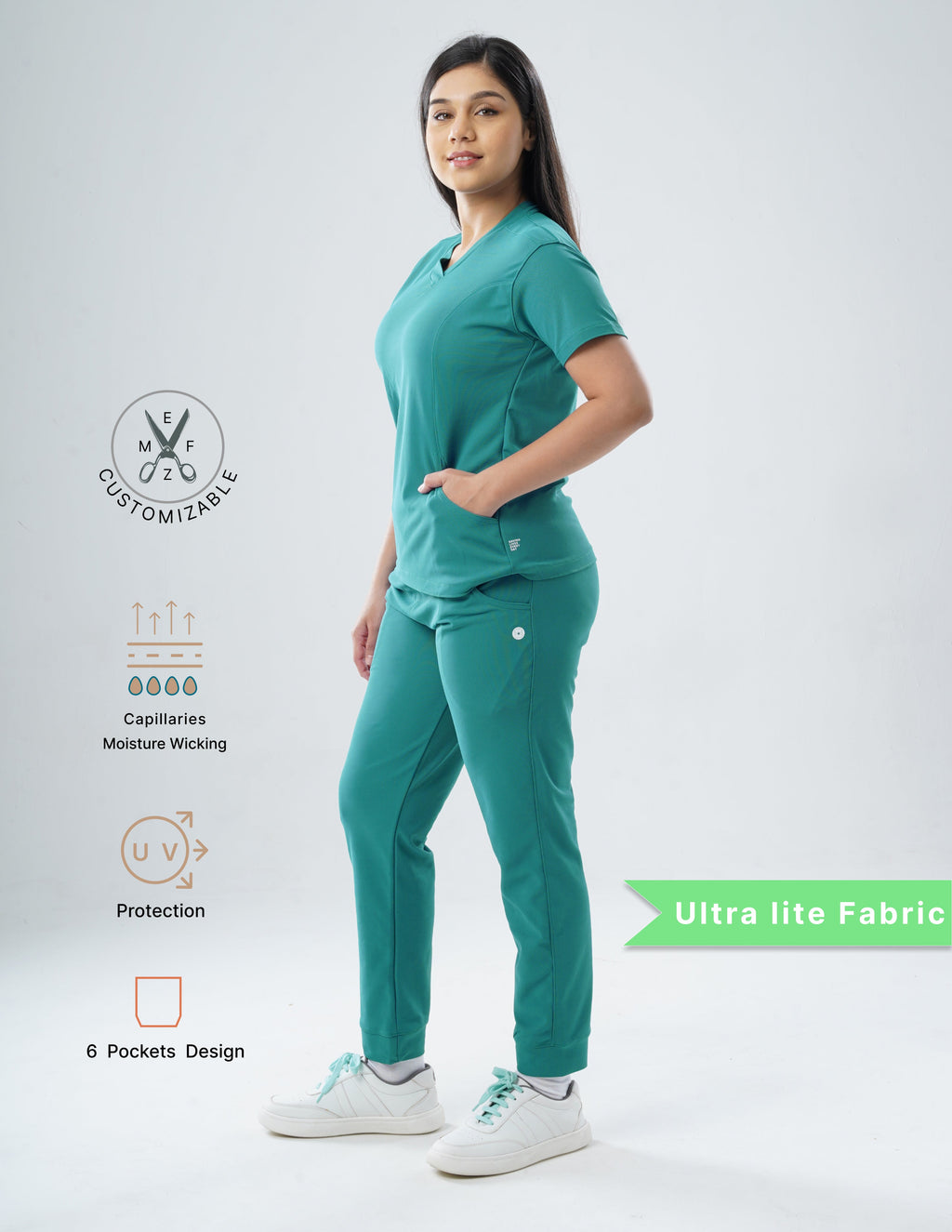 AQUABLAZE  V Neck / Jogger Pant / 2 way Stretch (FemaleFullset) MKZ67