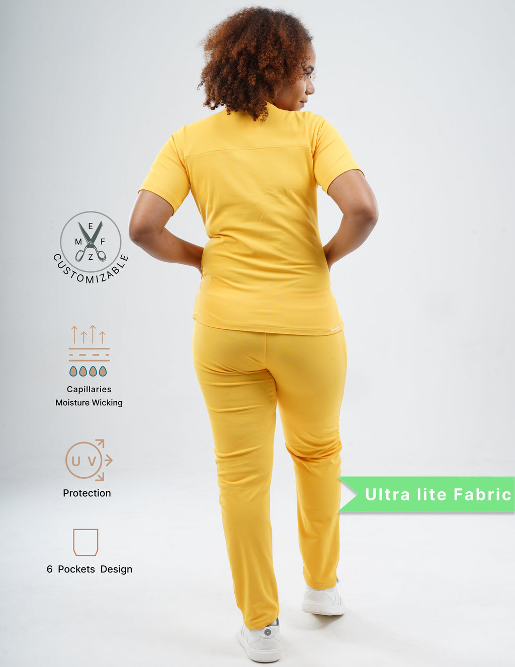 YEL LOVE  V Neck / Straight Pant / 2 way Stretch (FemaleFullset) MKZ104