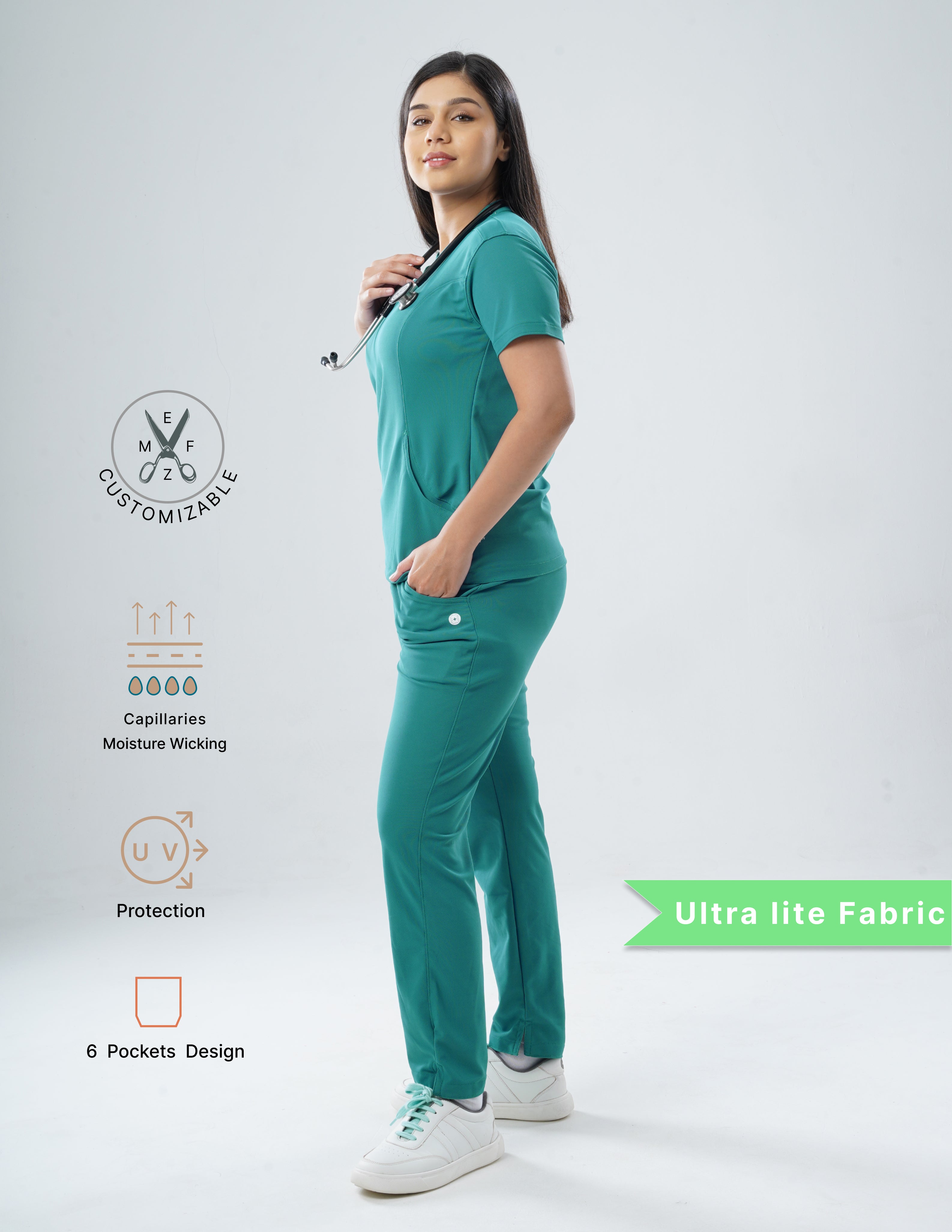 AQUABLAZE V Neck / Straight Pant / 2 way Stretch (FemaleFullset) MKZ68