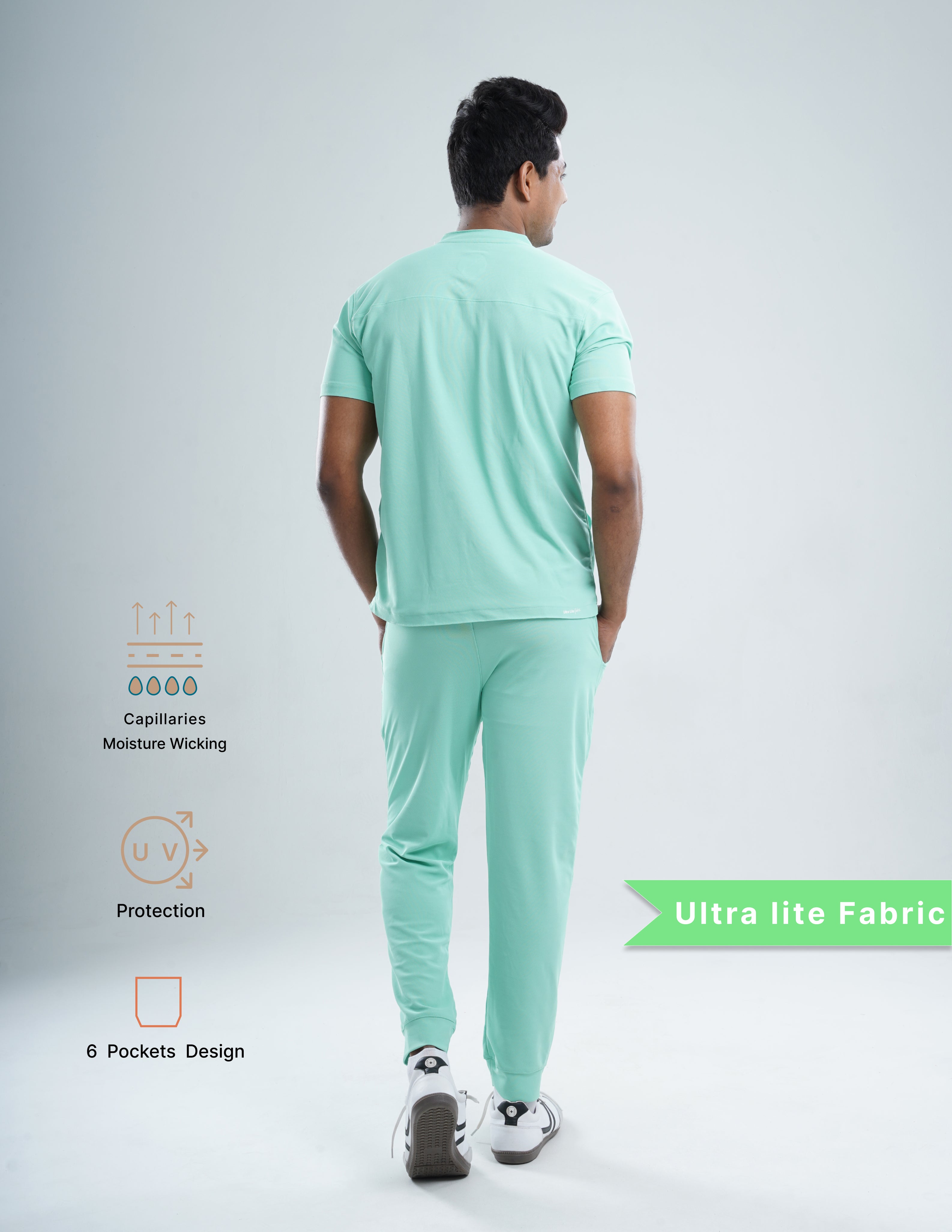 FROSTED MINT V Neck / Jogger Pant / 2 way Stretch (MaleFullset) MKZ242