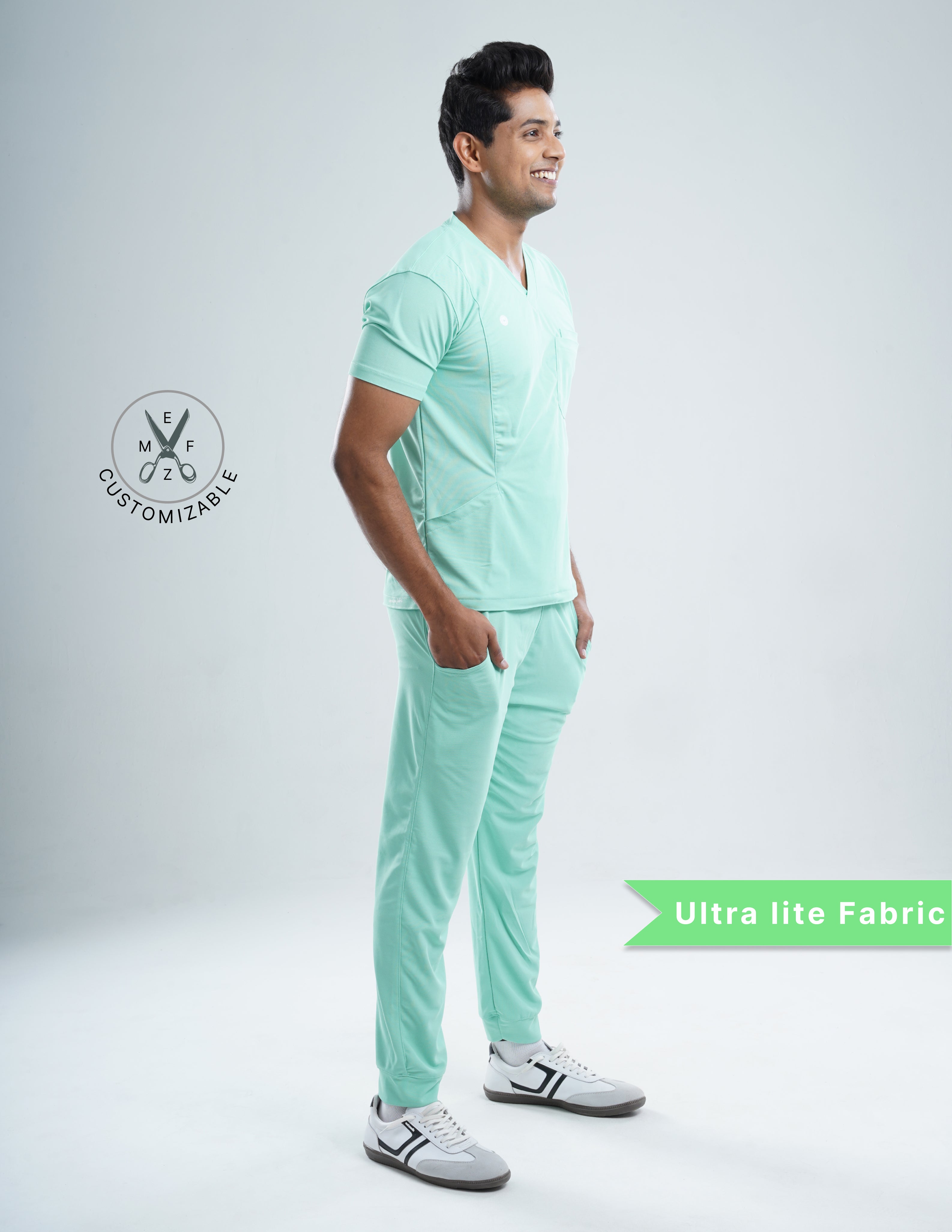 FROSTED MINT V Neck / Jogger Pant / 2 way Stretch (MaleFullset) MKZ242