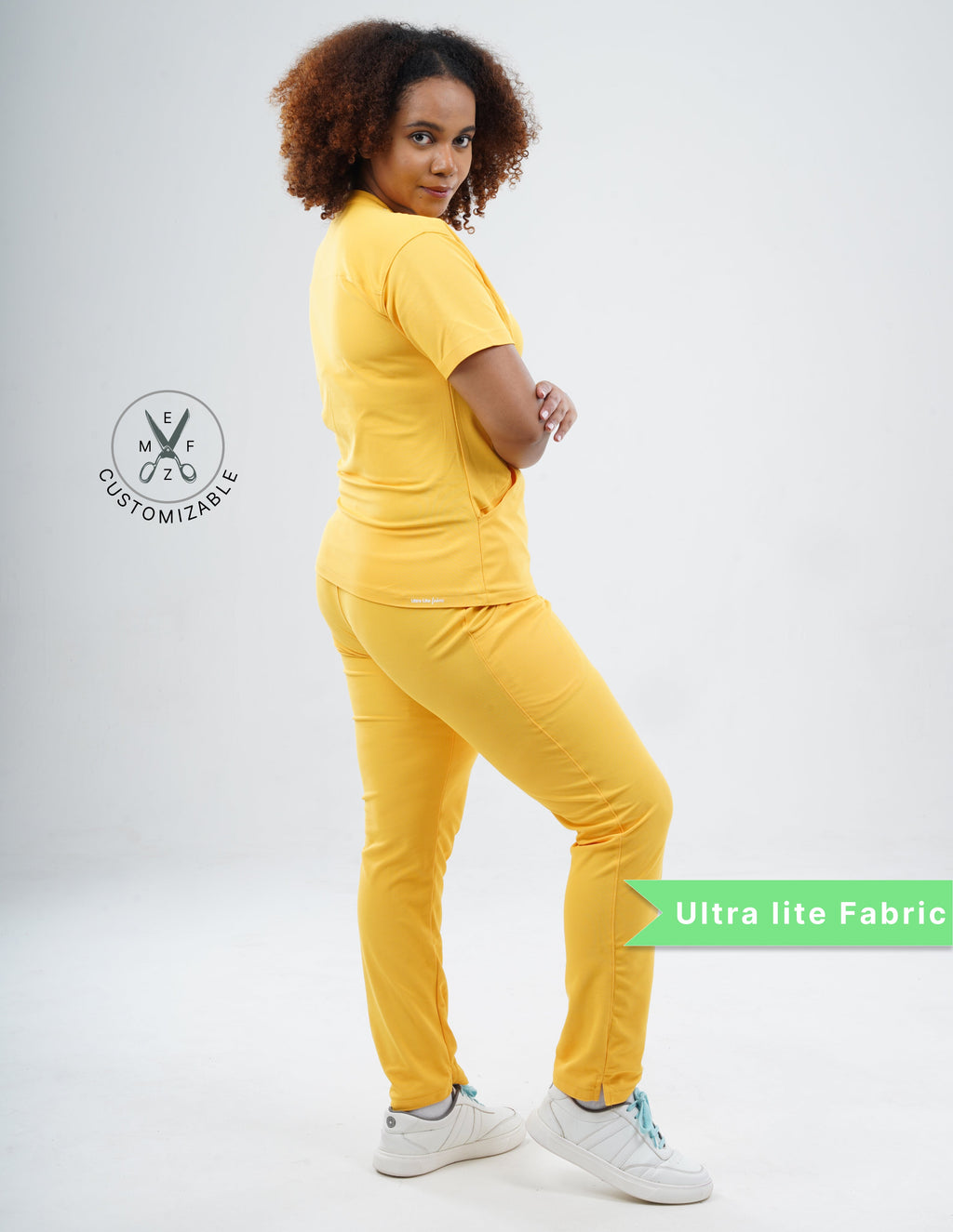 YEL LOVE  V Neck / Straight Pant / 2 way Stretch (FemaleFullset) MKZ104