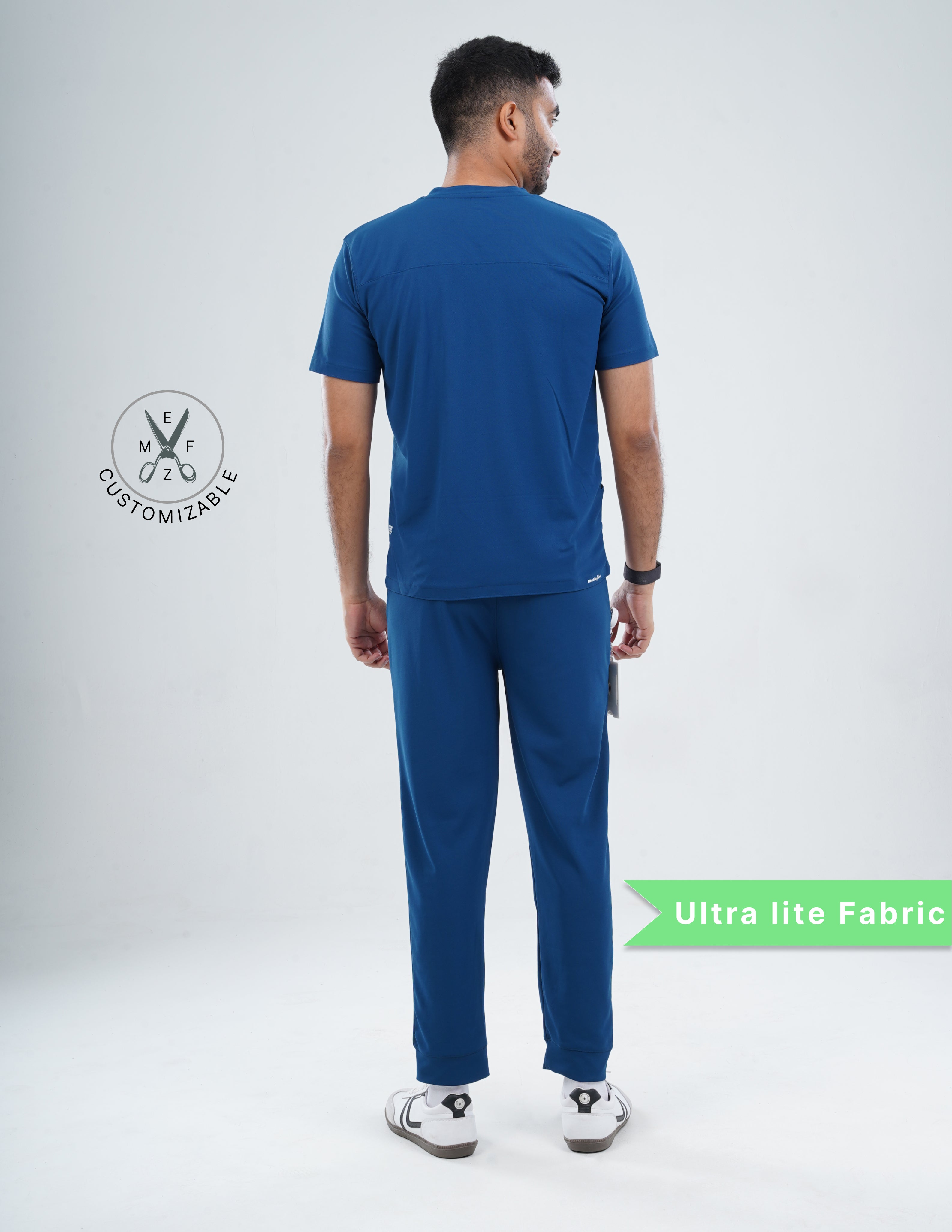 COSMIC BLUE  V Neck / Jogger Pant / 2 way Stretch (MaleFullset) MKZ182