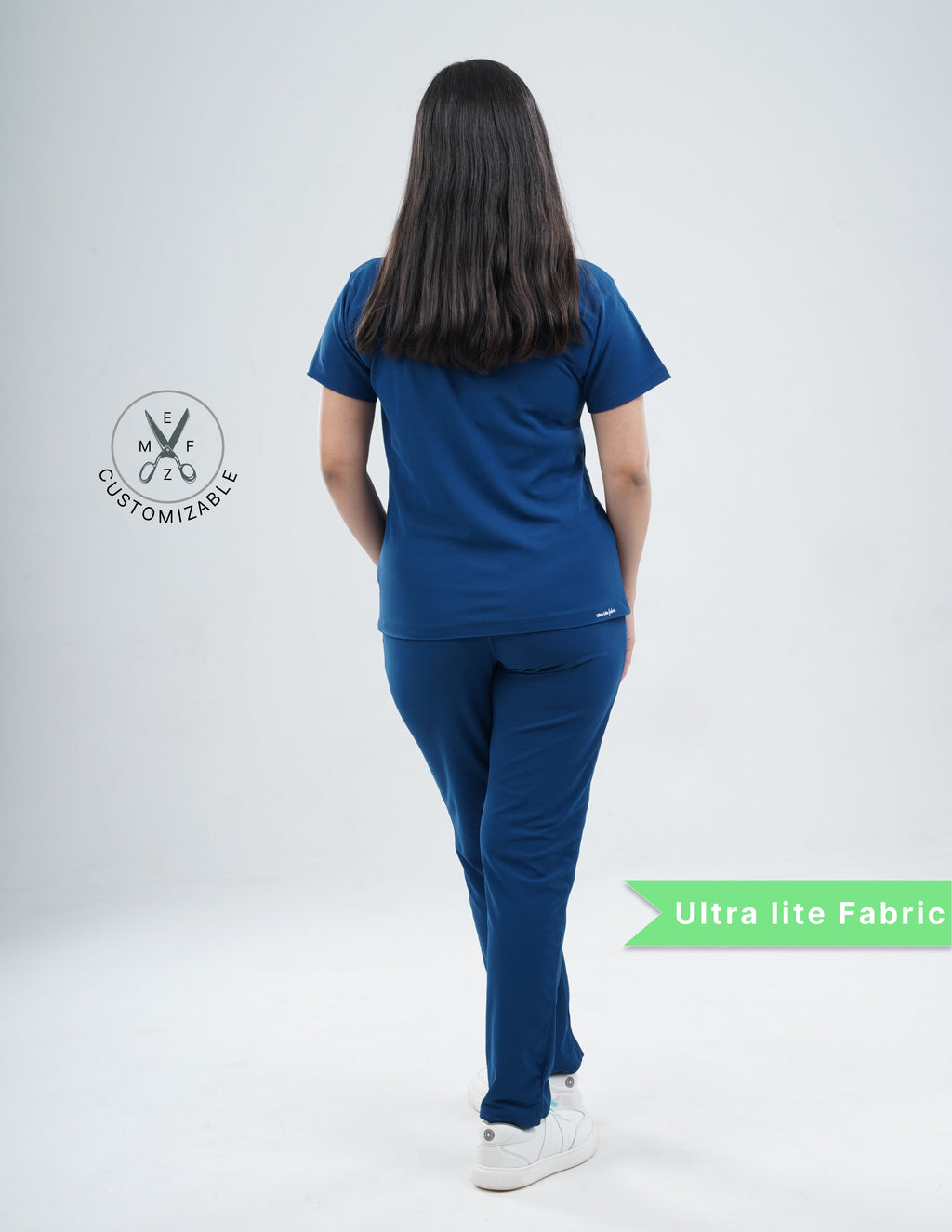 COSMIC BLUE  V Neck / Straight Pant / 2 way Stretch (FemaleFullset) MKZ56