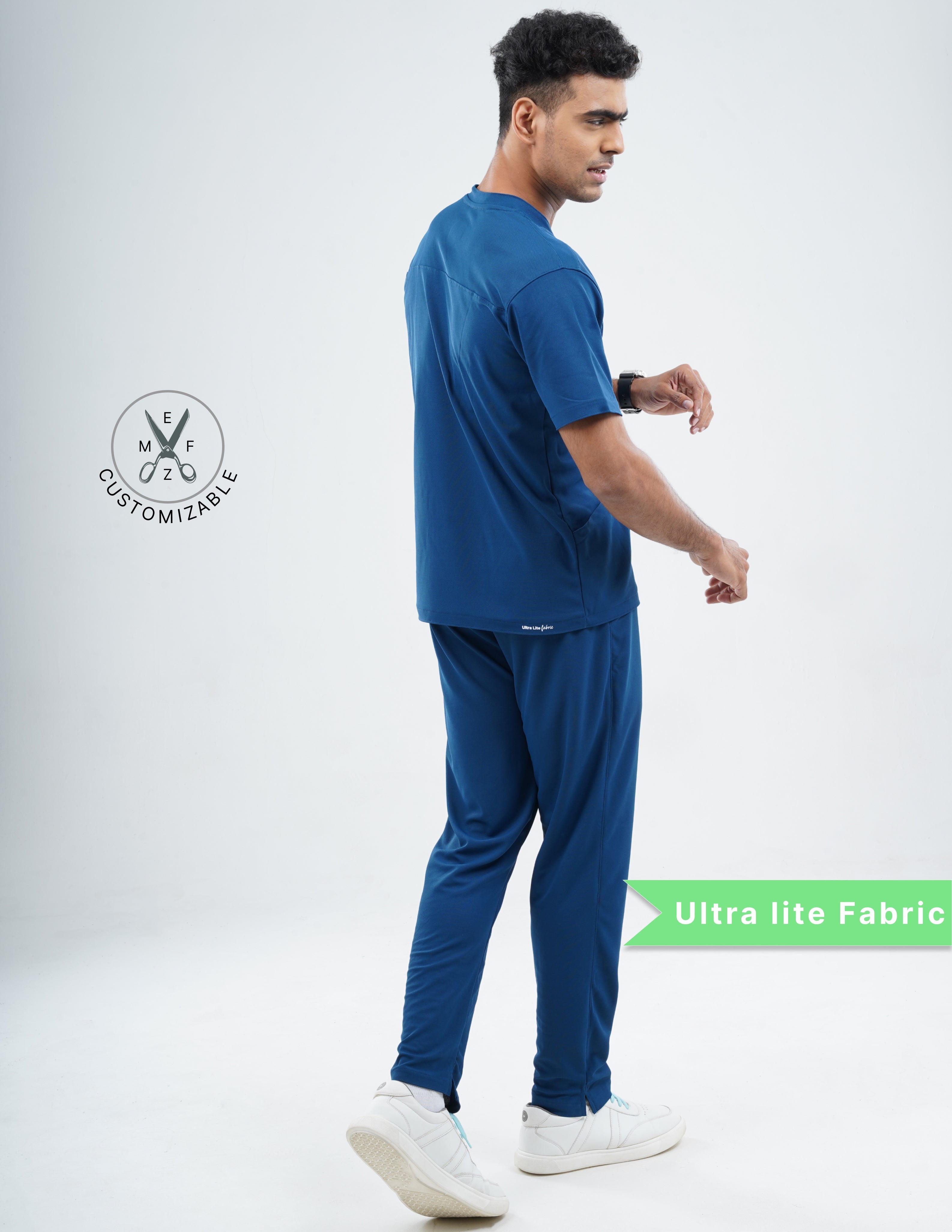 COSMIC BLUE  V Neck / Straight Pant / 2 way Stretch (MaleFullset) MKZ183