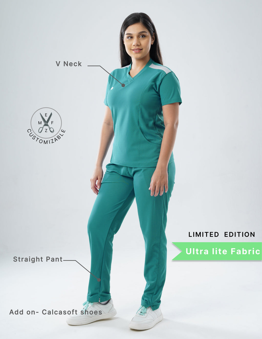 AQUABLAZE - LIMITED EDITION  V Neck / Straight Pant / 2 way Stretch (FemaleFullset) MKZ70