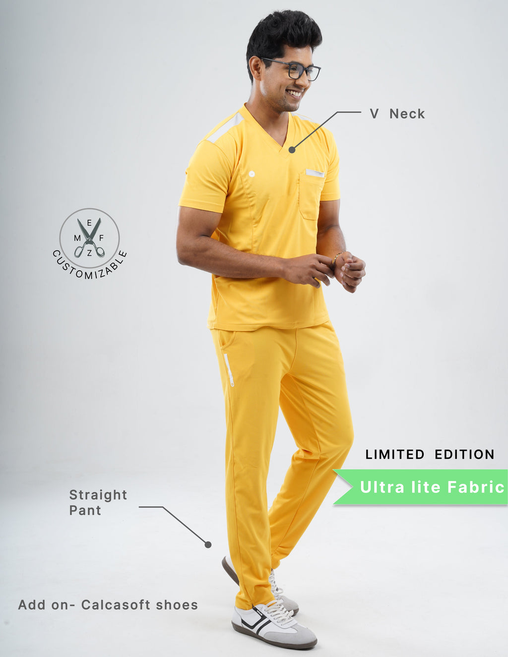 YEL LOVE - LIMITED EDITION V Neck / Straight Pant / 2 way Stretch (MaleFullset) MKZ233