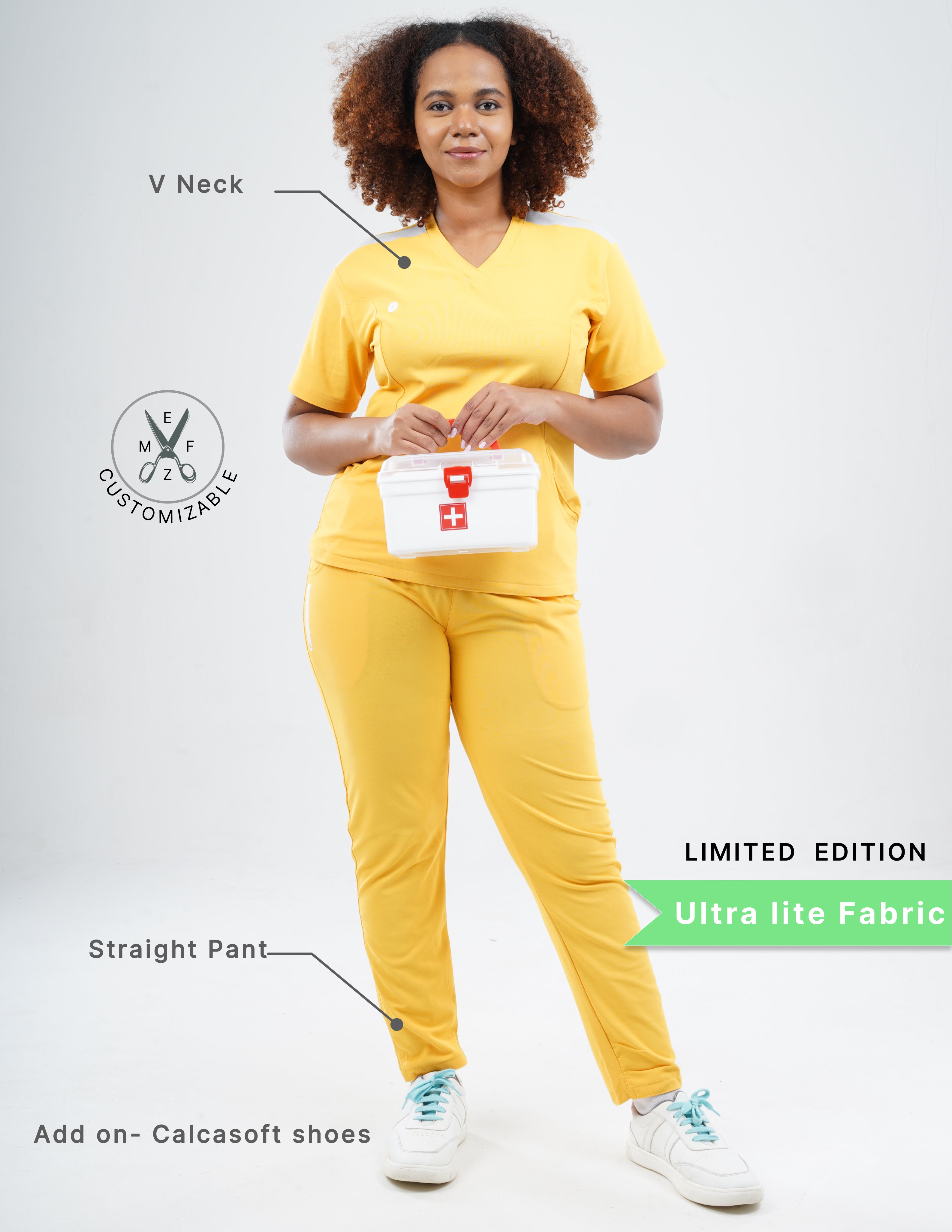 YEL LOVE  V Neck / Straight Pant / 2 way Stretch (FemaleFullset) MKZ106