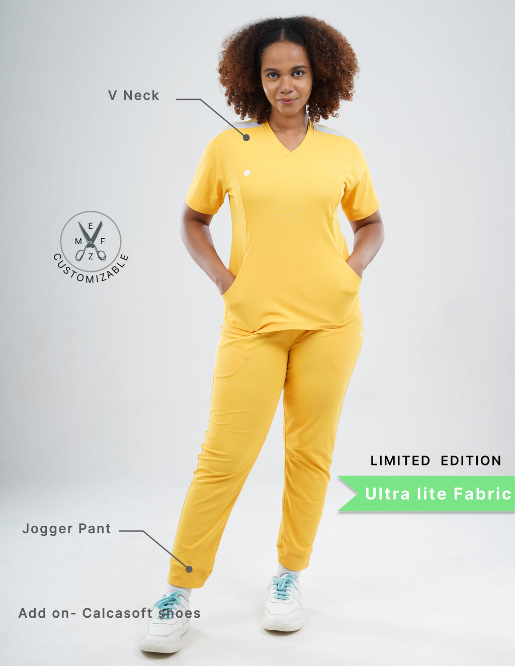 YEL LOVE  V Neck / Jogger Pant / 2 way Stretch (FemaleFullset) MKZ105
