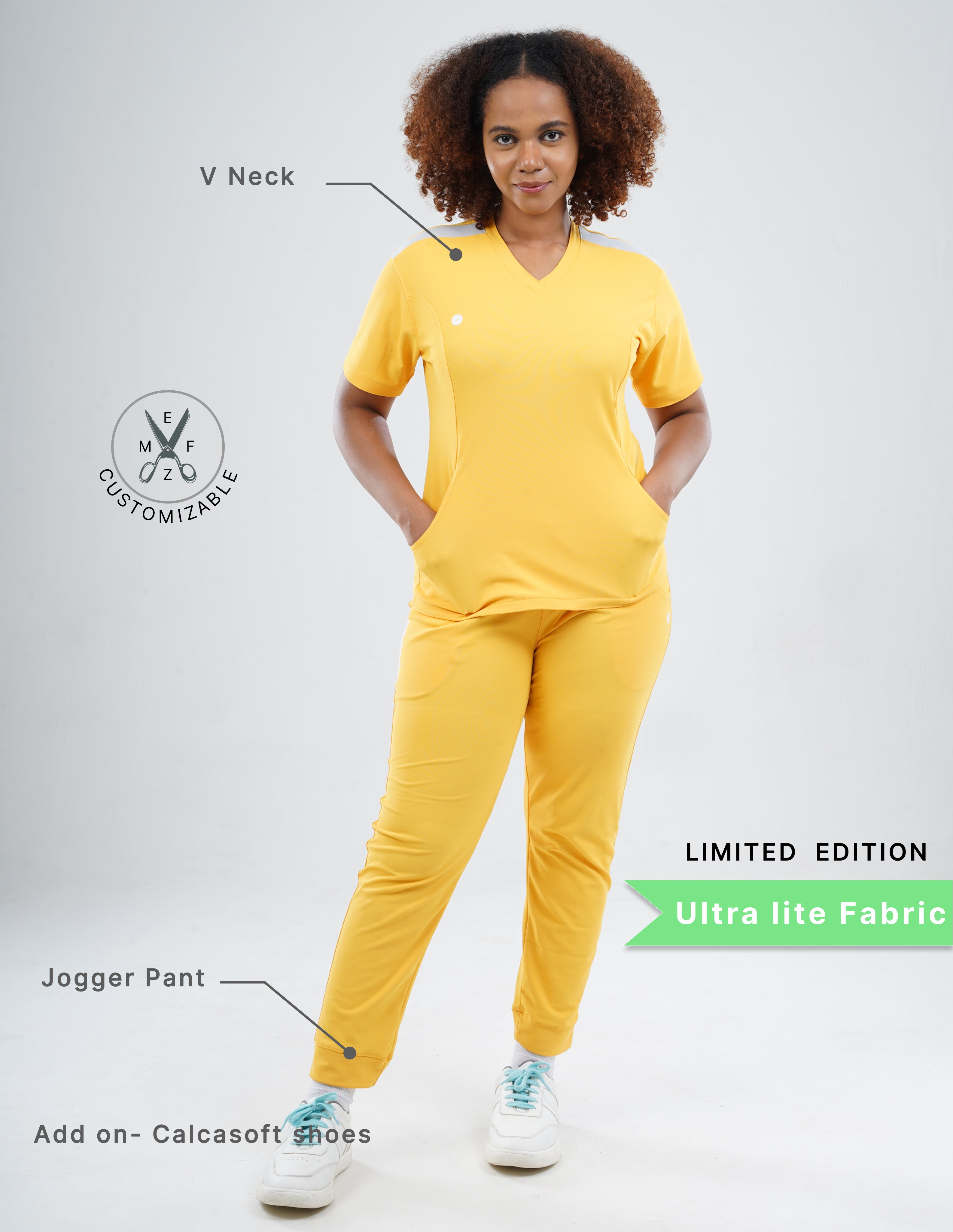 YEL LOVE  V Neck / Jogger Pant / 2 way Stretch (FemaleFullset) MKZ105