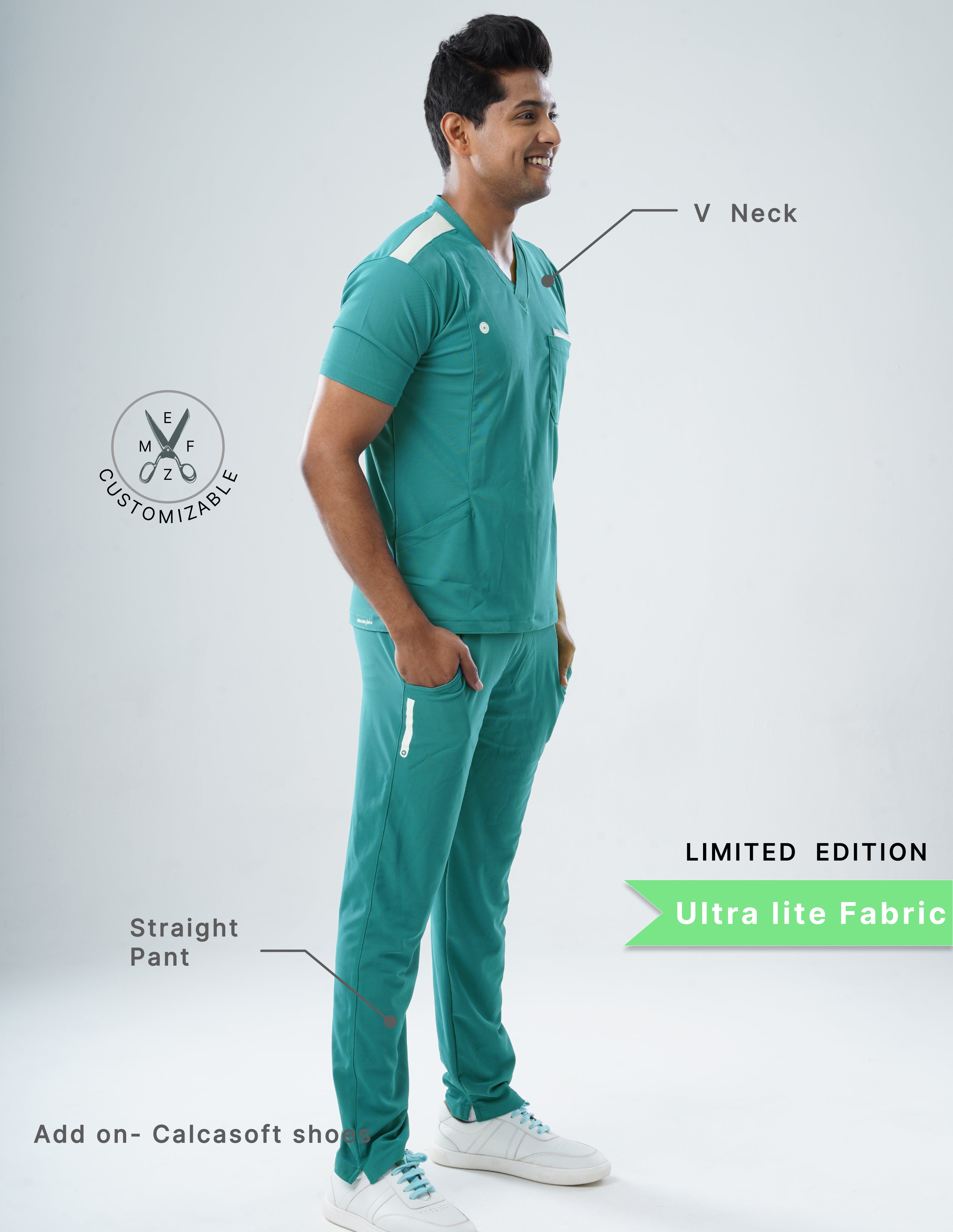 AQUABLAZE - LIMMITED EDITION  V Neck / Straight Pant / 2 way Stretch (MaleFullset) MKZ197