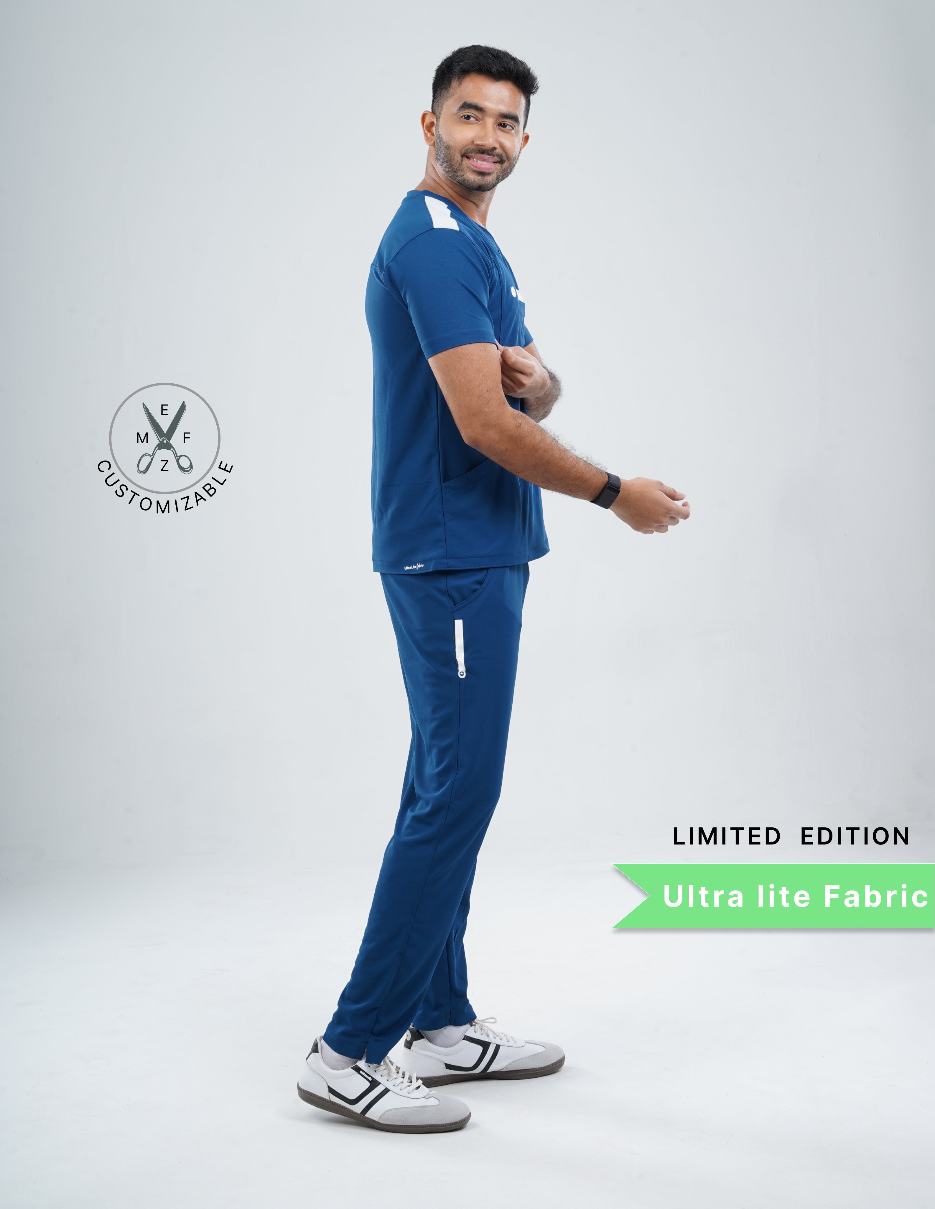 COSMIC BLUE - LIMITED EDITION  V Neck / Straight Pant / 2 way Stretch (MaleFullset) MKZ185