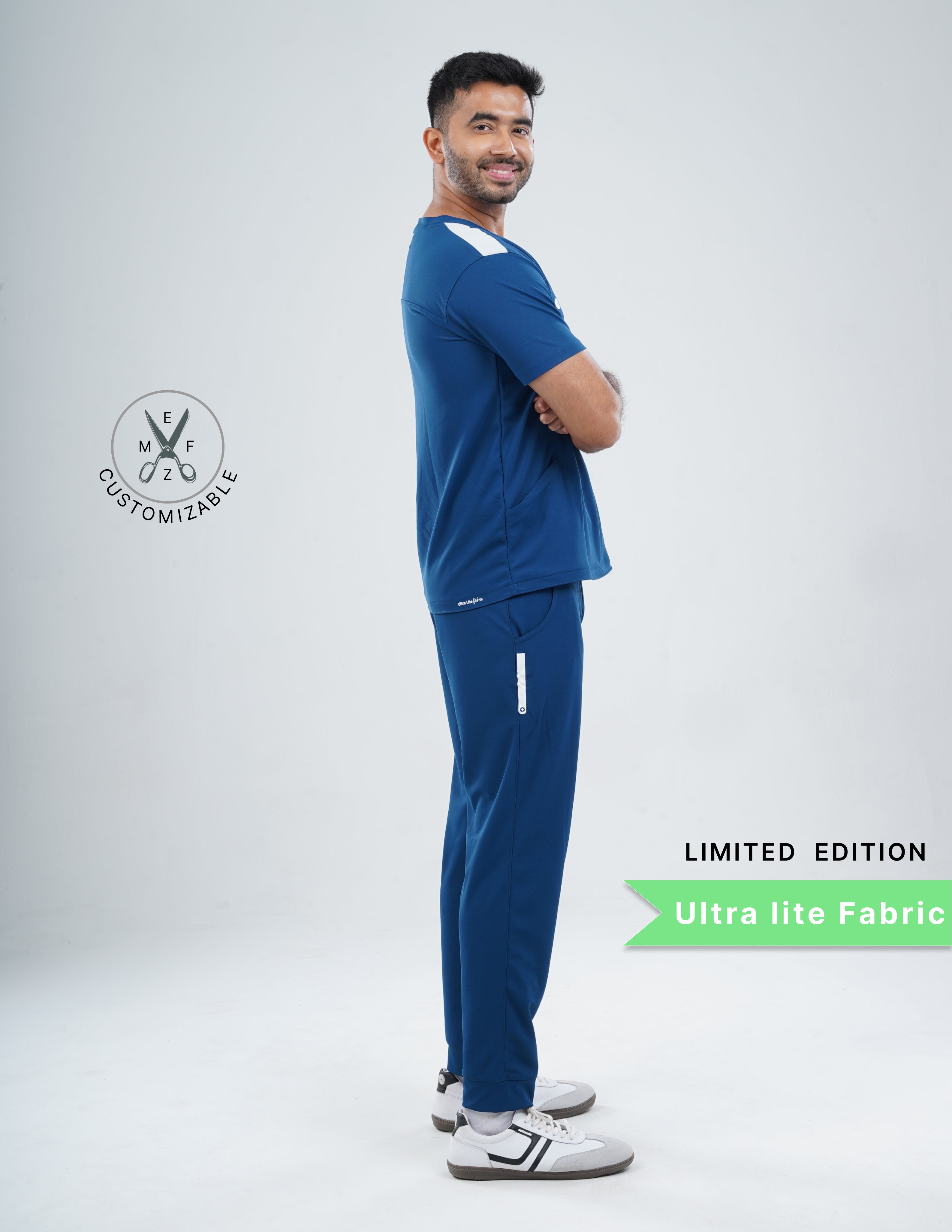 COSMIC BLUE - LIMITED EDITION  V Neck / Jogger Pant / 2 way Stretch (MaleFullset) MKZ184
