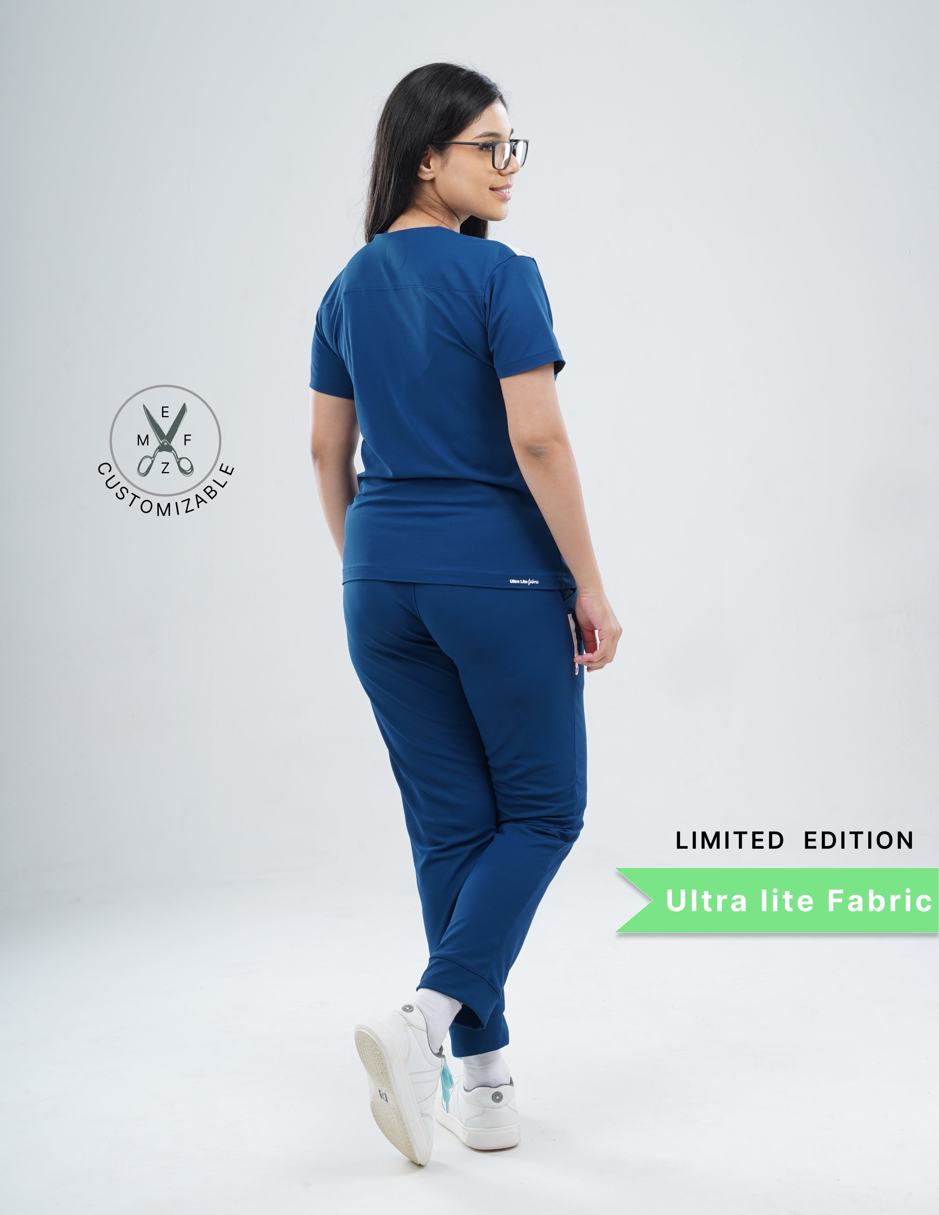 COSMIC BLUE - LIMITED EDITION  V Neck / Jogger Pant / 2 way Stretch (FemaleFullset) MKZ57