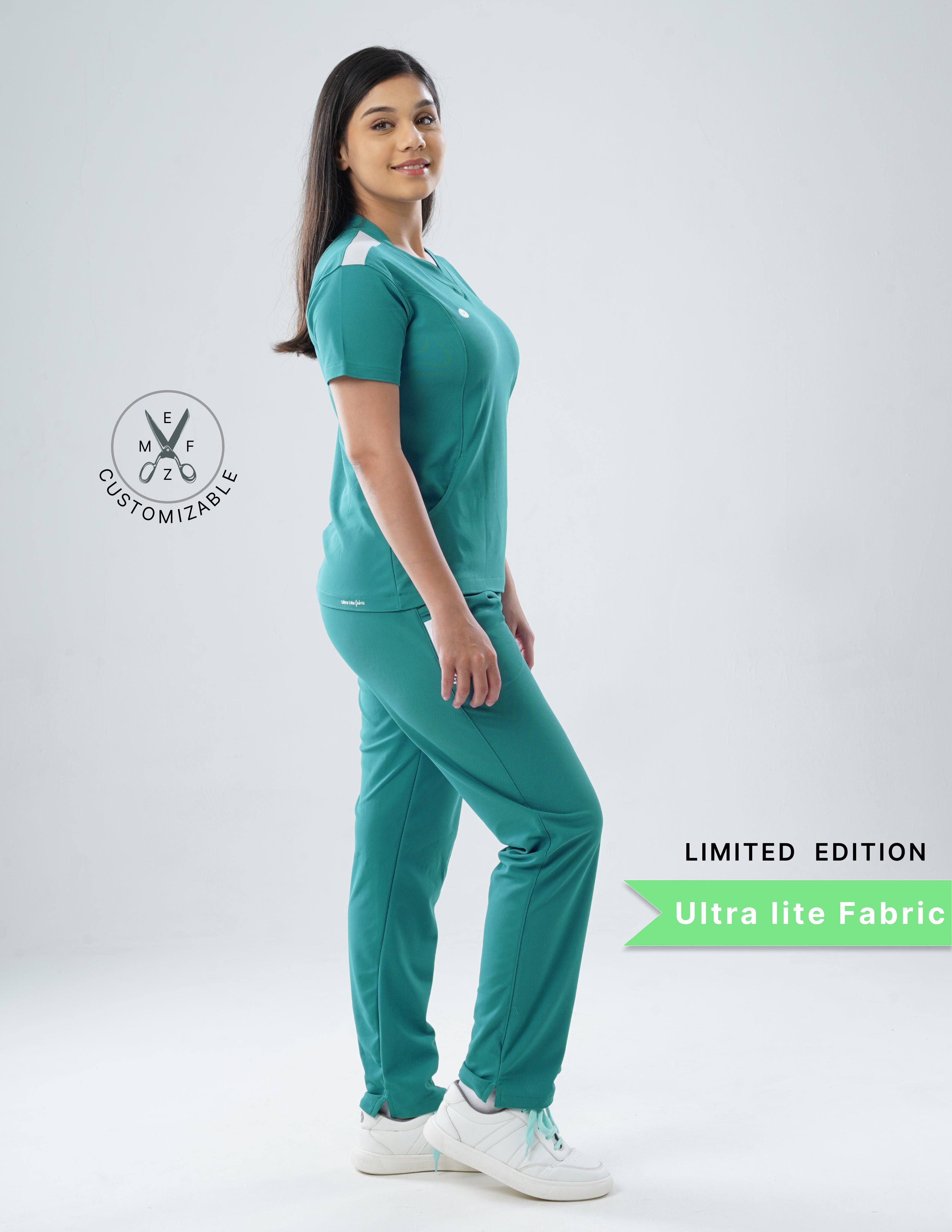 AQUABLAZE - LIMITED EDITION  V Neck / Straight Pant / 2 way Stretch (FemaleFullset) MKZ70