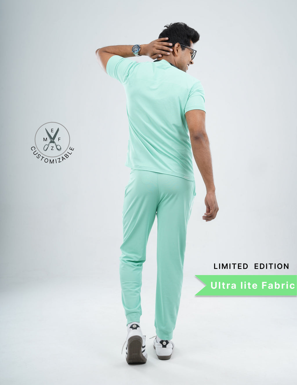 FROSTED MINT - LIMITED EDITION V Neck / Jogger Pant / 2 way Stretch (MaleFullset) MKZ244
