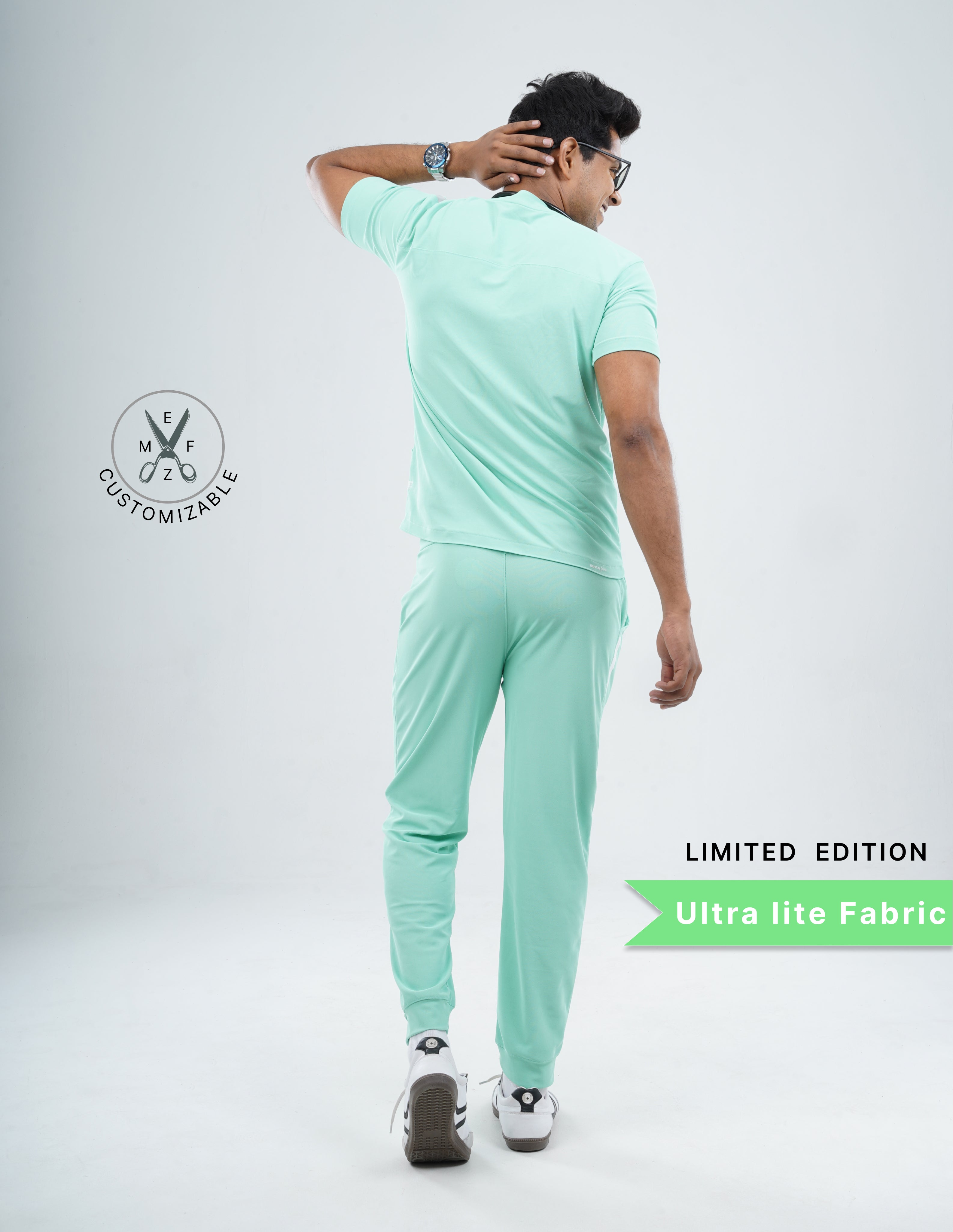 FROSTED MINT - LIMITED EDITION V Neck / Jogger Pant / 2 way Stretch (MaleFullset) MKZ244
