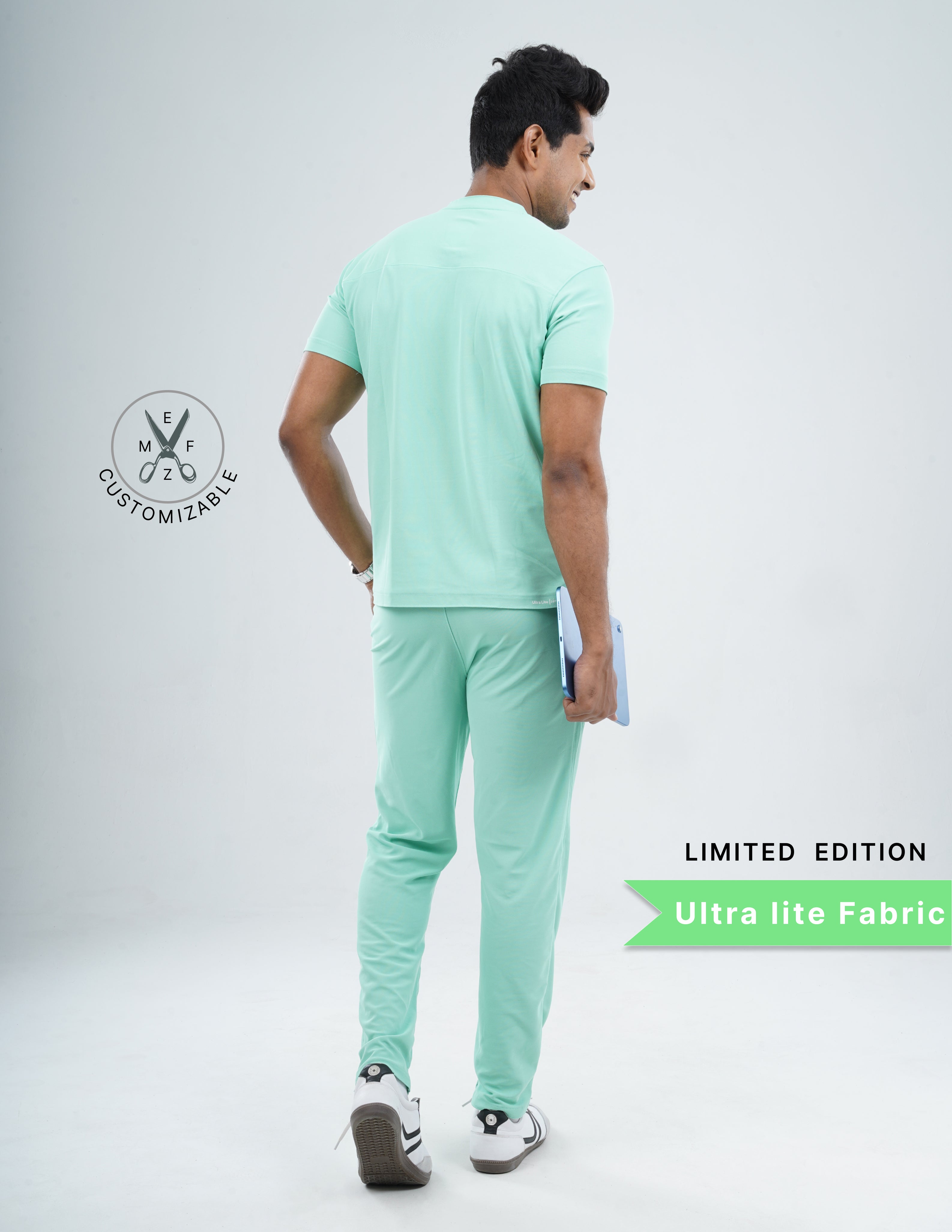 FROSTED MINT - LIMITED EDITION V Neck / Straight Pant / 2 way Stretch (MaleFullset) MKZ245
