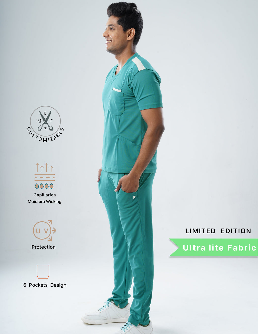 AQUABLAZE - LIMMITED EDITION  V Neck / Straight Pant / 2 way Stretch (MaleFullset) MKZ197