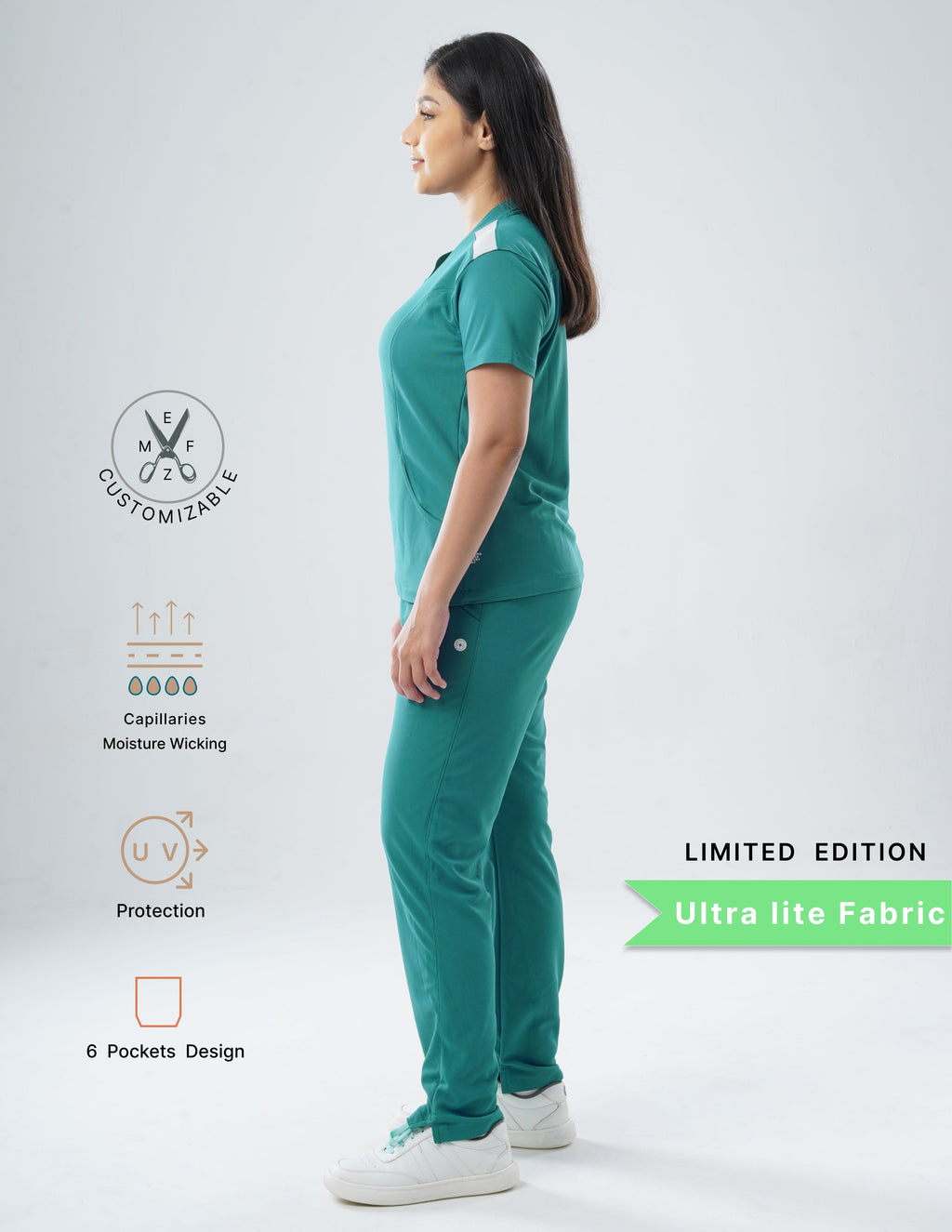 AQUABLAZE - LIMITED EDITION  V Neck / Straight Pant / 2 way Stretch (FemaleFullset) MKZ70