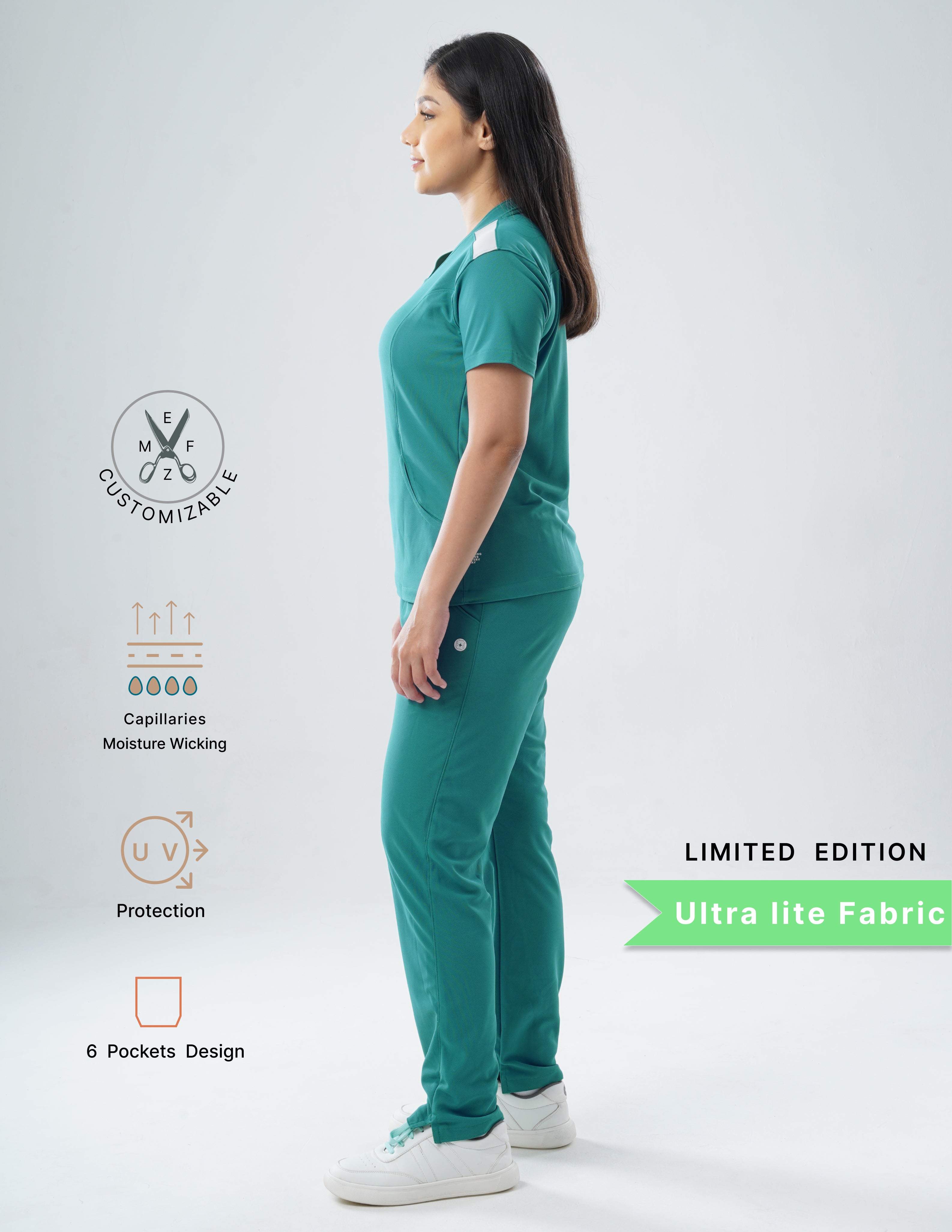 AQUABLAZE - LIMITED EDITION  V Neck / Straight Pant / 2 way Stretch (FemaleFullset) MKZ70
