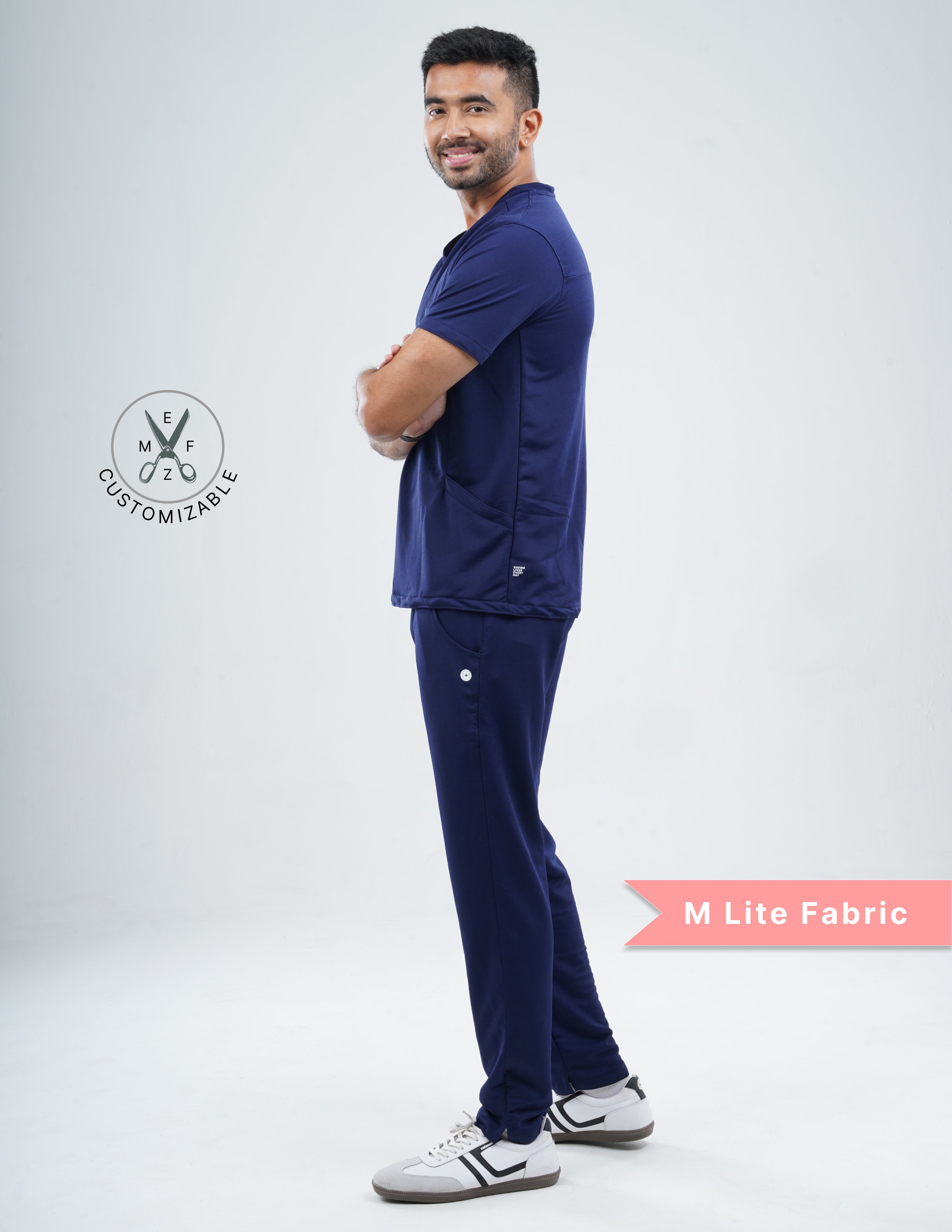 ORLIN NAVY  V Neck / Straight Pant / 2 way Stretch (MaleFullset) MKZ159