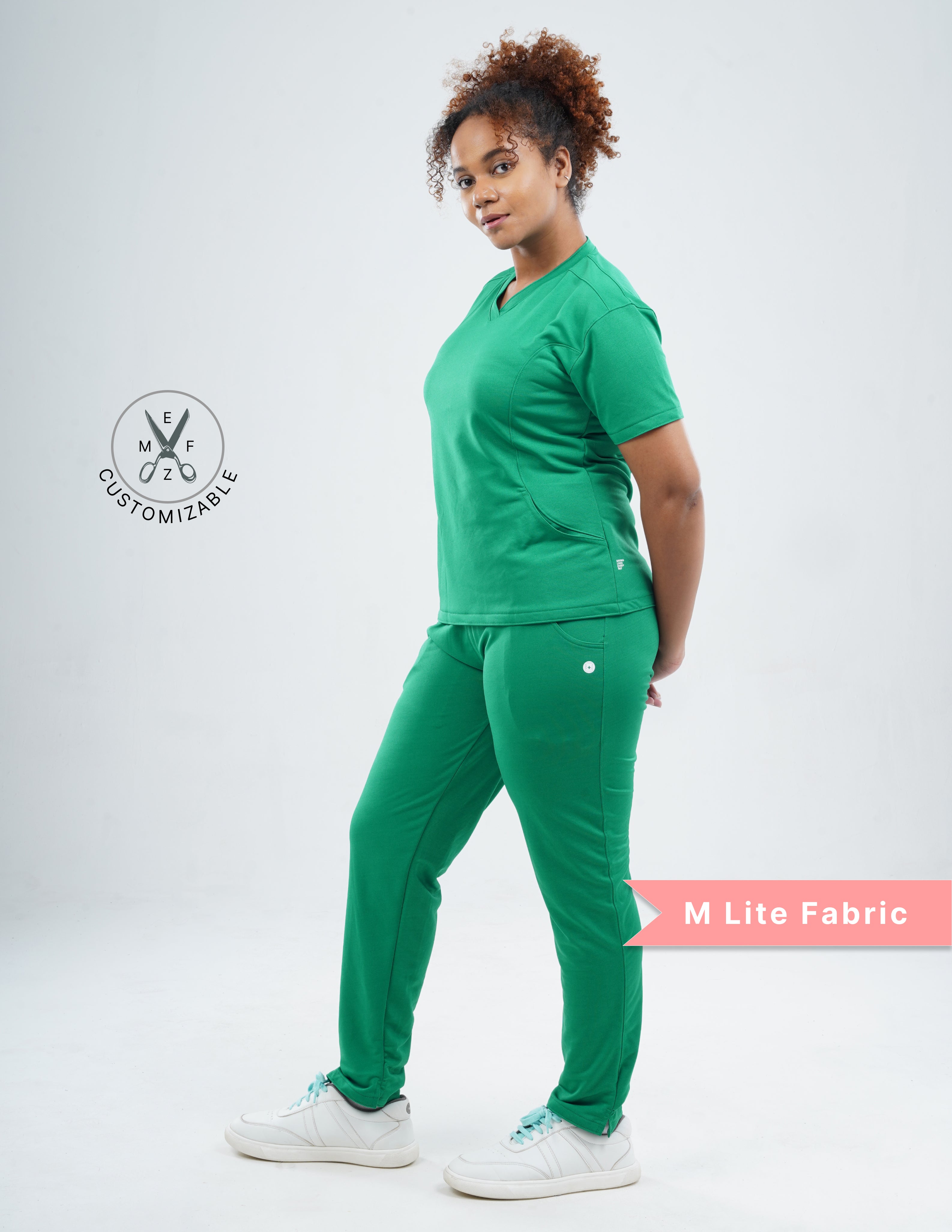TETOGREEN V Neck / Straight Pant / 2 way Stretch (FemaleFullset) MKZ52