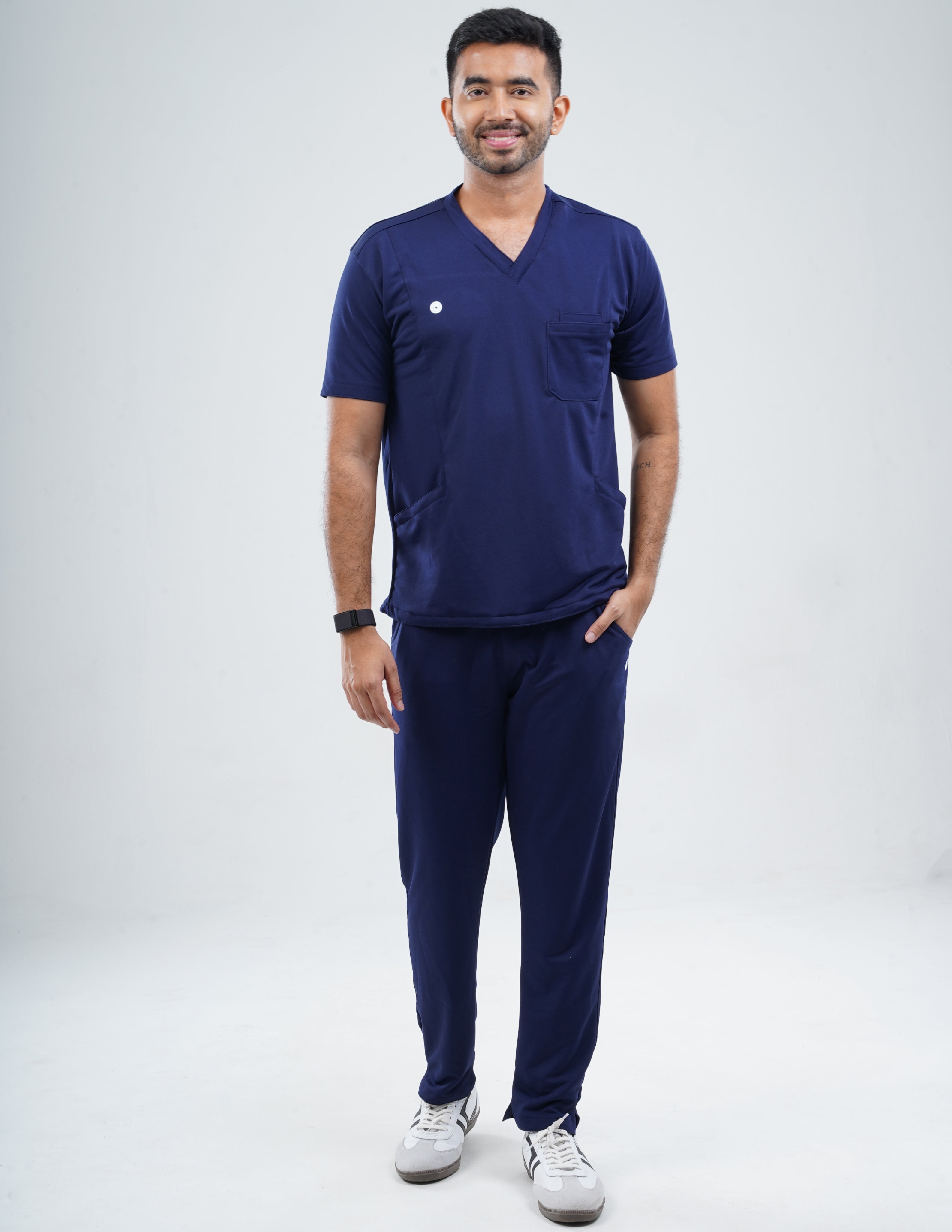 ORLIN NAVY  V Neck / Straight Pant / 2 way Stretch (MaleFullset) MKZ159