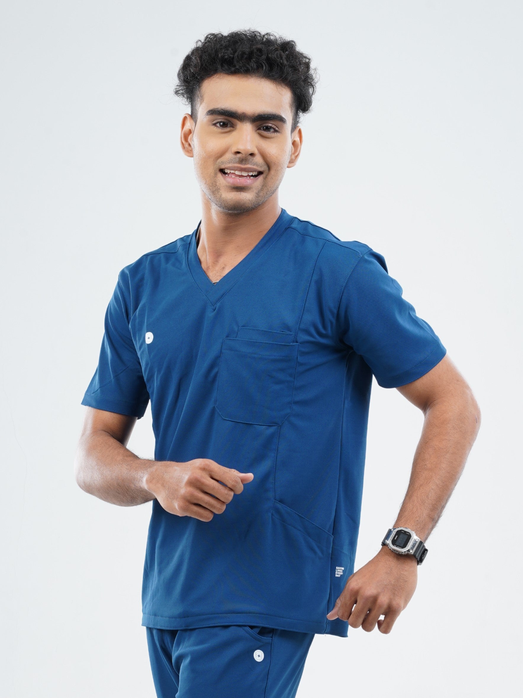 COSMIC BLUE  V Neck Male Top MKZ183T