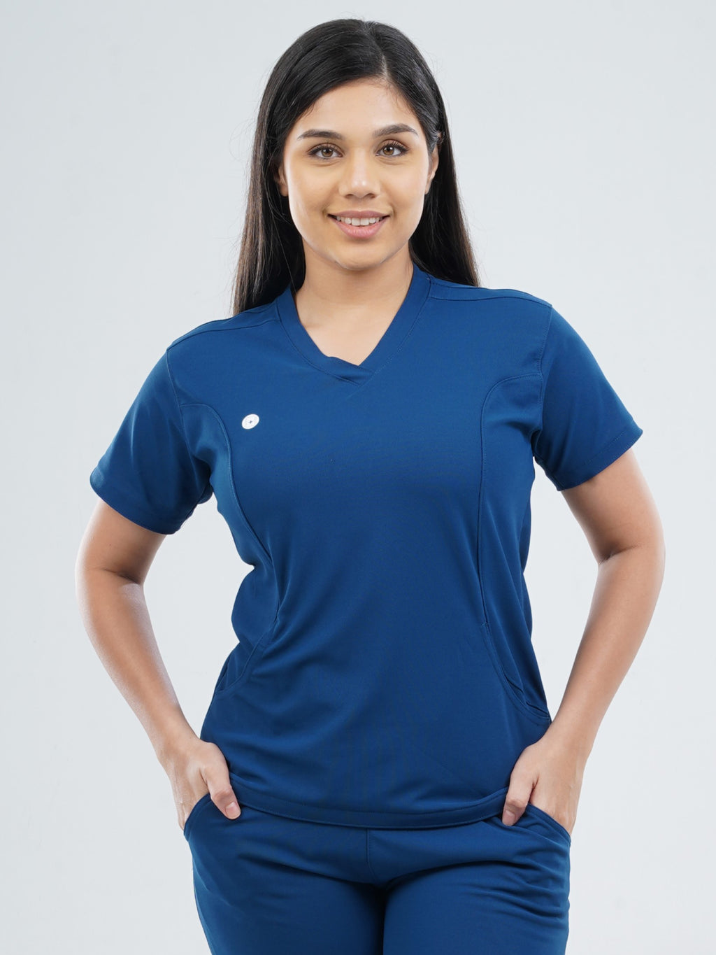 COSMIC BLUE  V Neck Female Top MKZ56FT